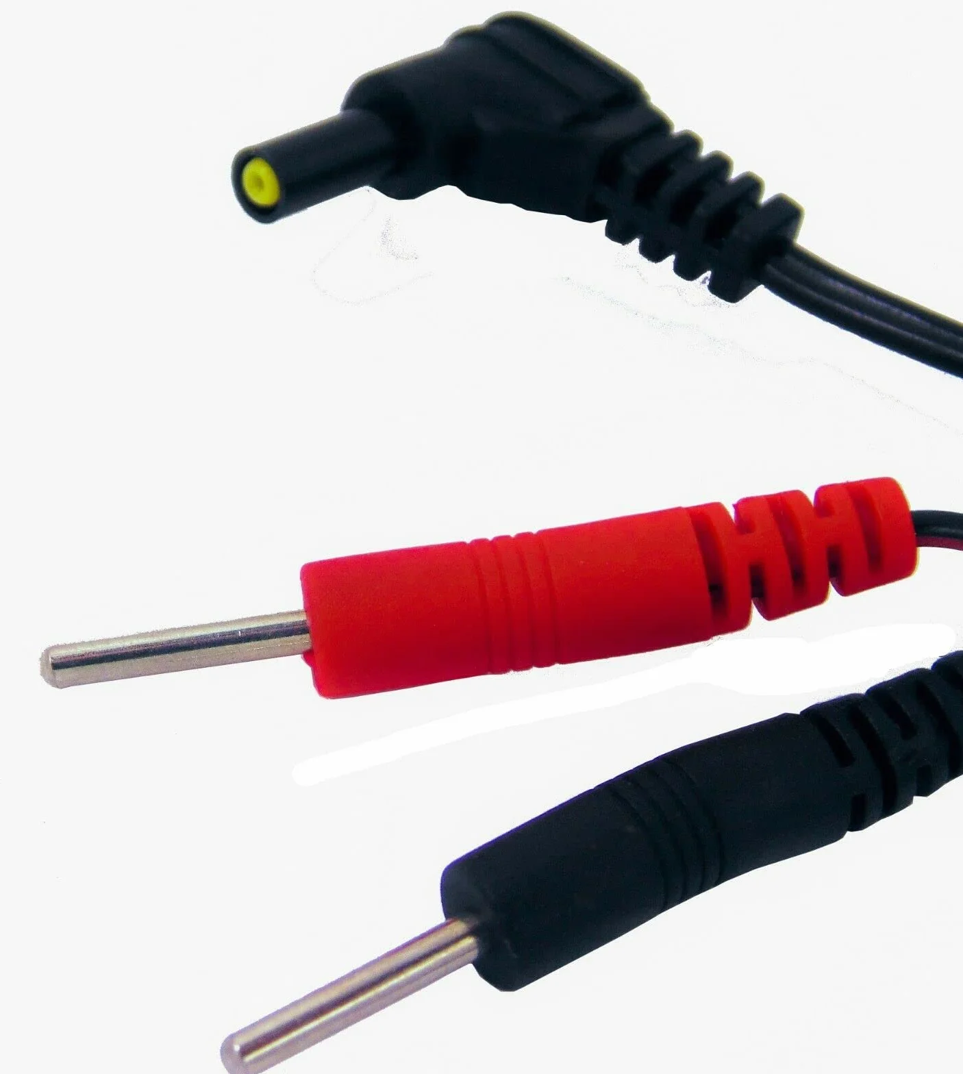 Healthcare World Przewody TENS 2,35 mm (2 szt.) – Kable żeńskie z pinem 2 mm, zamienne przewody do elektrod TENS do stymulacji mięśni, elektroterapii, łagodzenia bólu & rehabilitacji – długość 150 cm.