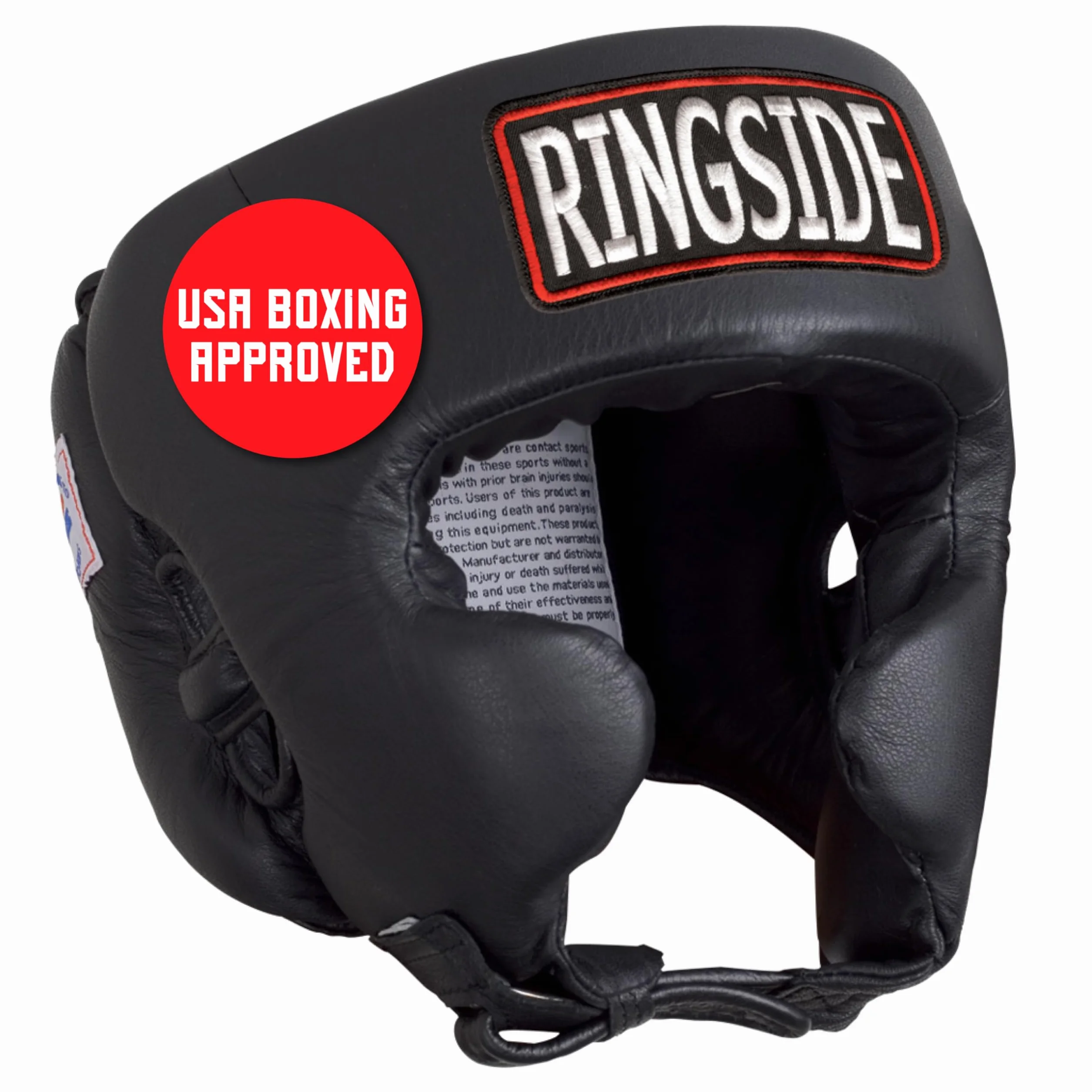 Ringside Competition Boxing Muay Thai MMA Sparring ochrona głowy nakrycia głowy policzki, czarne, L