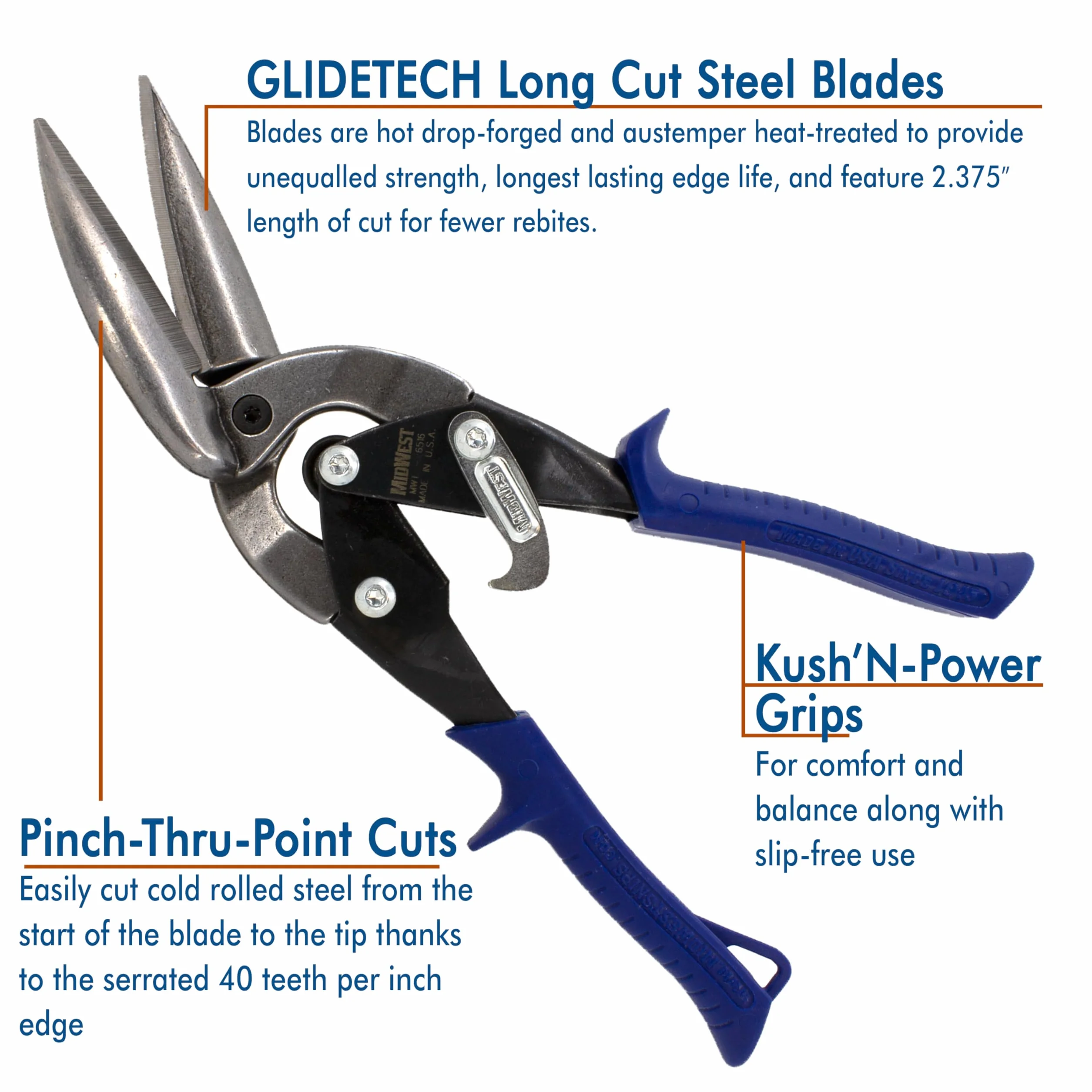 MidWest Tool MWT-6516 Snip, niebieski, 1