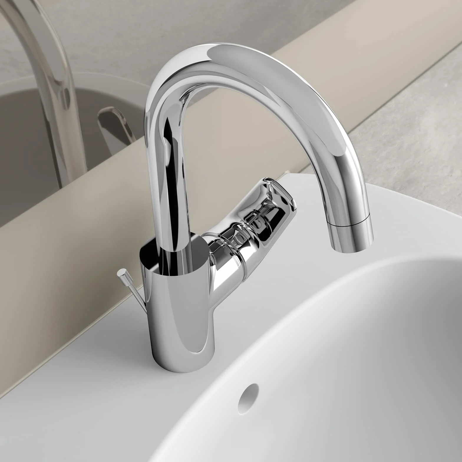 Ideal Standard B1716AA Ceraflex armatura umywalkowa wysoka wylewka z przyciskiem spustowym