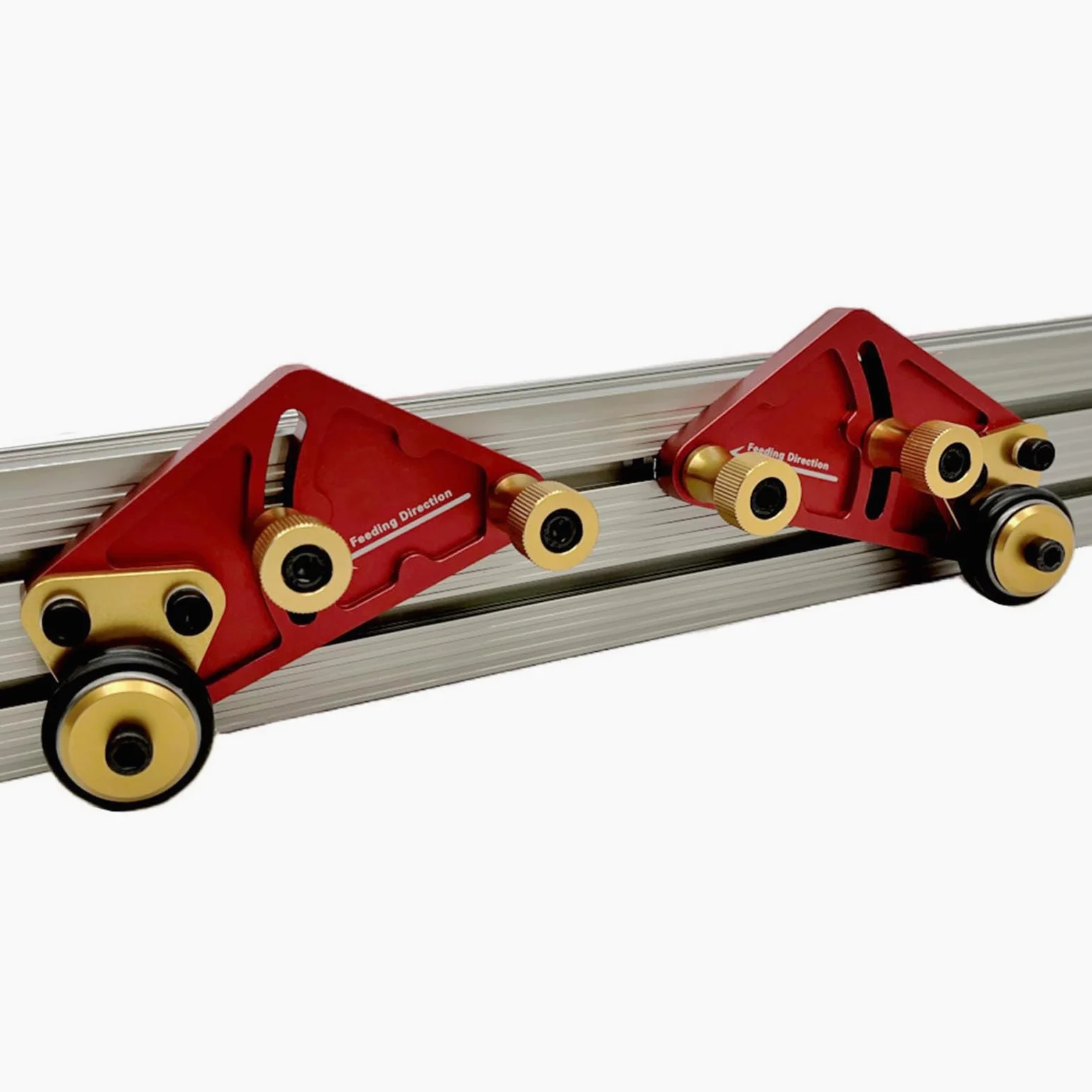 Asixxsix Listwa Rolkowa, Regulowane Narzędzie Zabezpieczające do Obróbki Drewna ze Stopu Aluminium z Kółkami Poliuretanowymi, do Obróbki Drewna Piły Stołowej, Piły Taśmowej