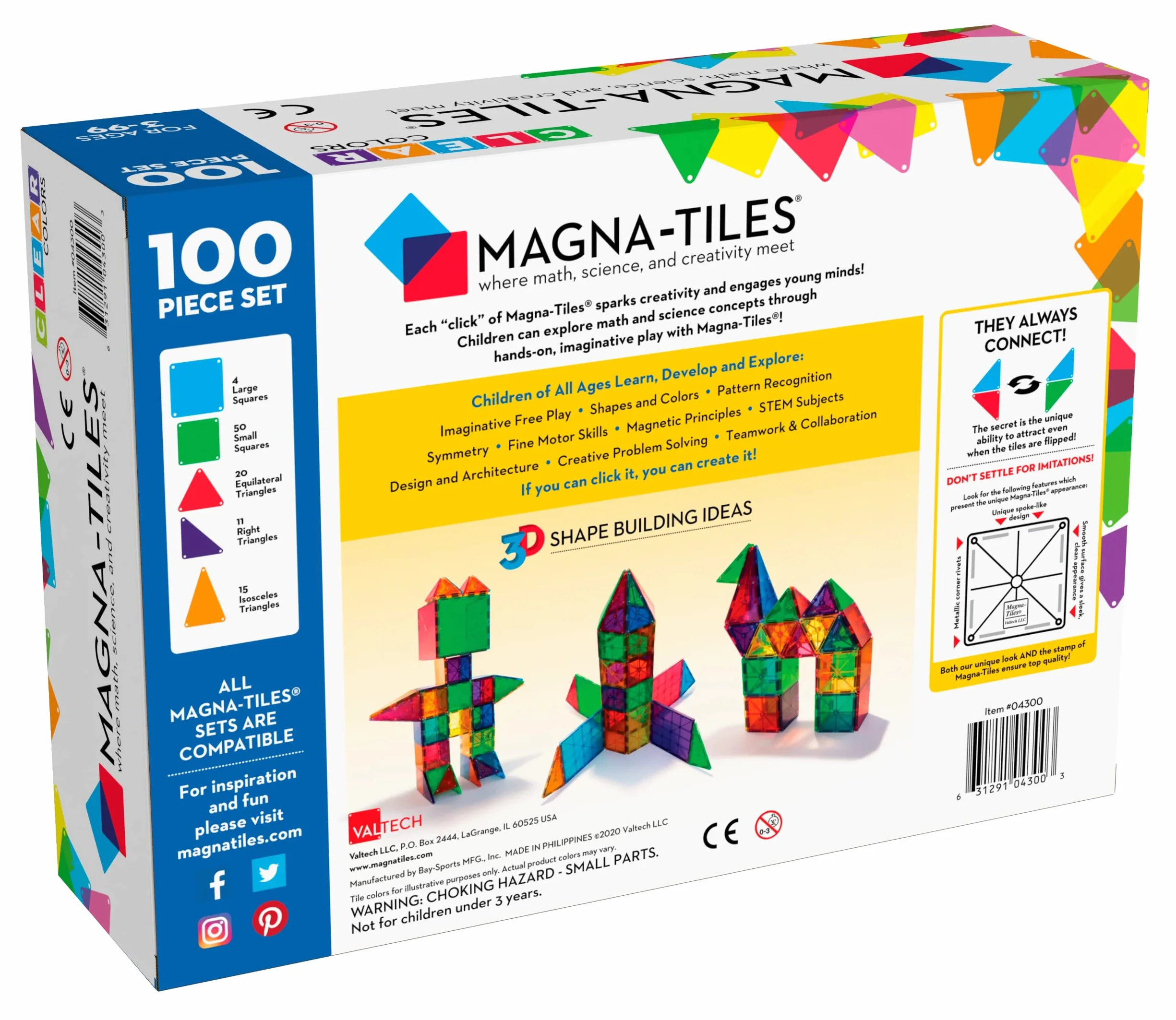 Płytki Magna, przezroczyste kolory, 100 sztuk