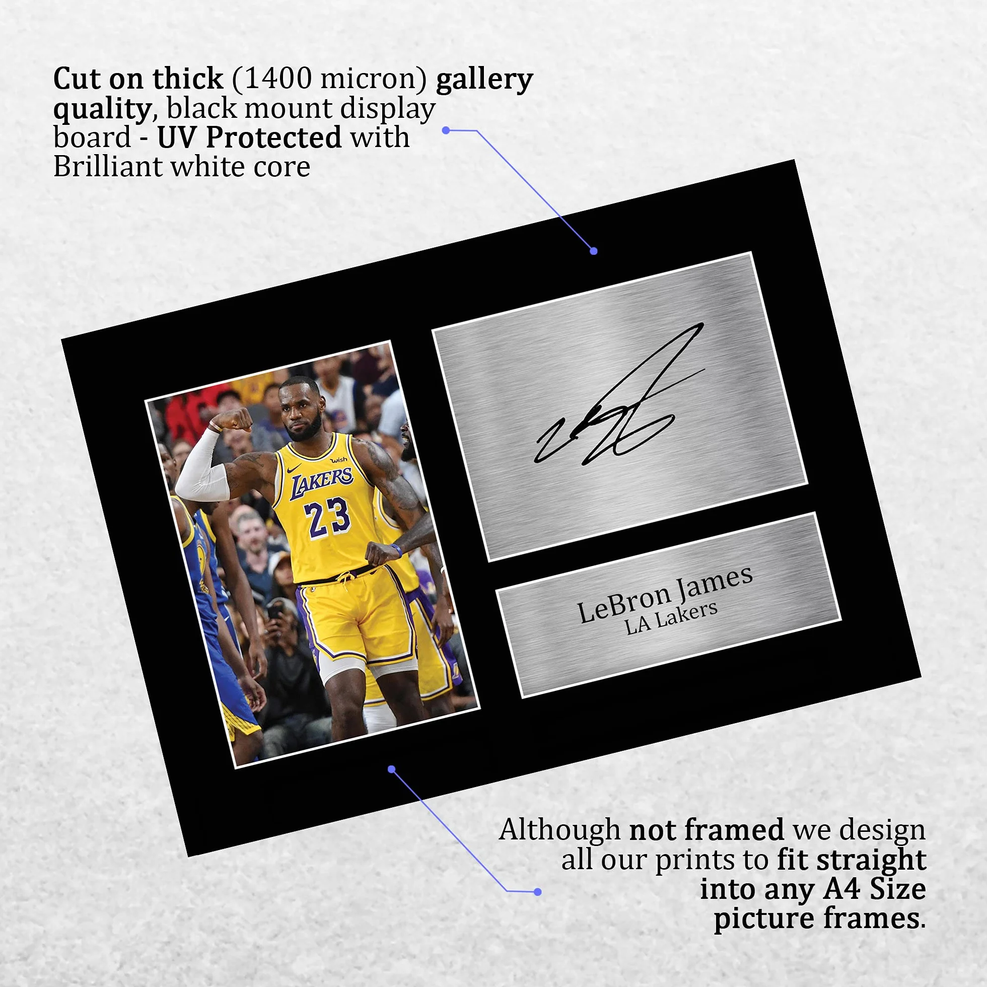 HWC Trading Lebron James Los Angles Lakers prezenty z nadrukiem podpisanym autografem dla fanów pamięci koszykówki - A4