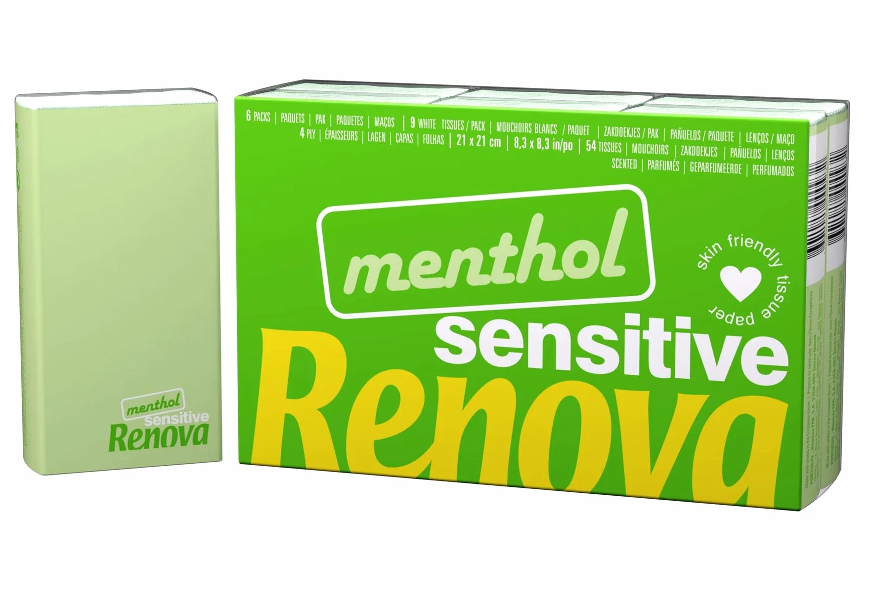 Renova Sensitive Menthol 200072944 Chusteczki, Biały, 6 sztuk