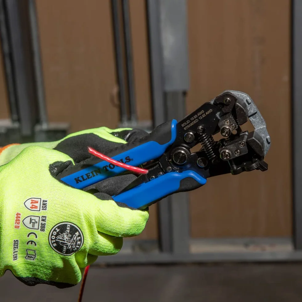 Samoregulujący się ściągacz i obcinacz do drutu, 10-20 AWG Klein Tools 11061, niebieski/srebrny