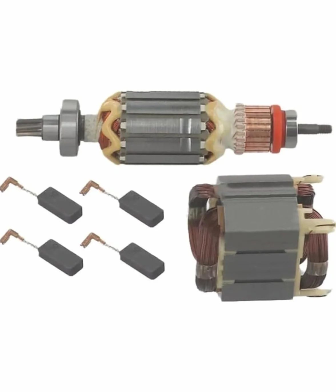 Stojan i zestaw wirników, zawiera 1 stojan, 1 wirnik i 4 szczotki węglowe, odpowiedni do elektronarzędzi HR4001C, HR4010C, HR4011C, HR4003C i HR4013C, 1 zestaw