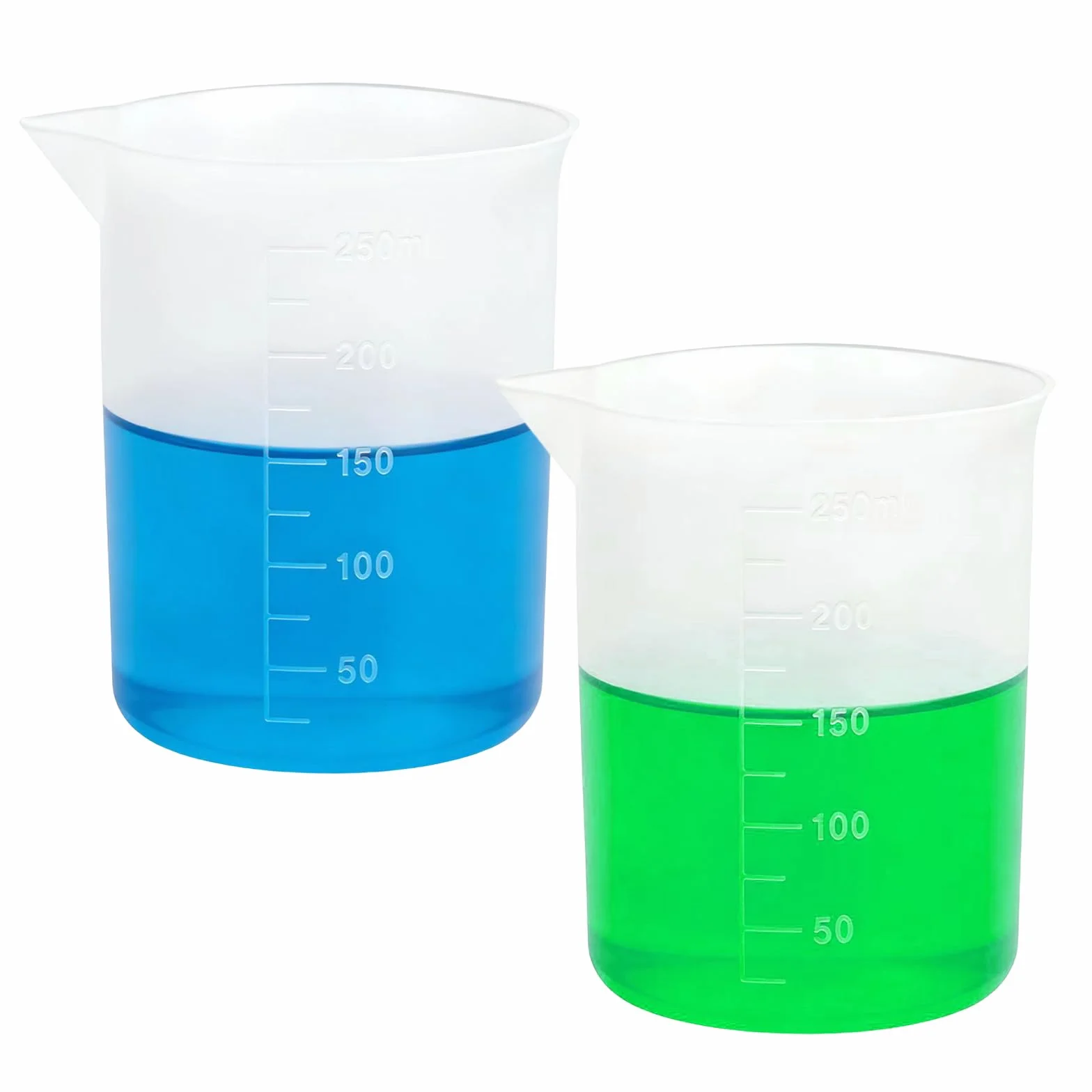 2 silikonowe kubki z miarką 250 ml, silikonowe kubki z miarką do odlewania, pomoc w dozowaniu środków piorących, z powłoką zapobiegającą przywieraniu, ze skalą, do żywicy epoksydowej, form