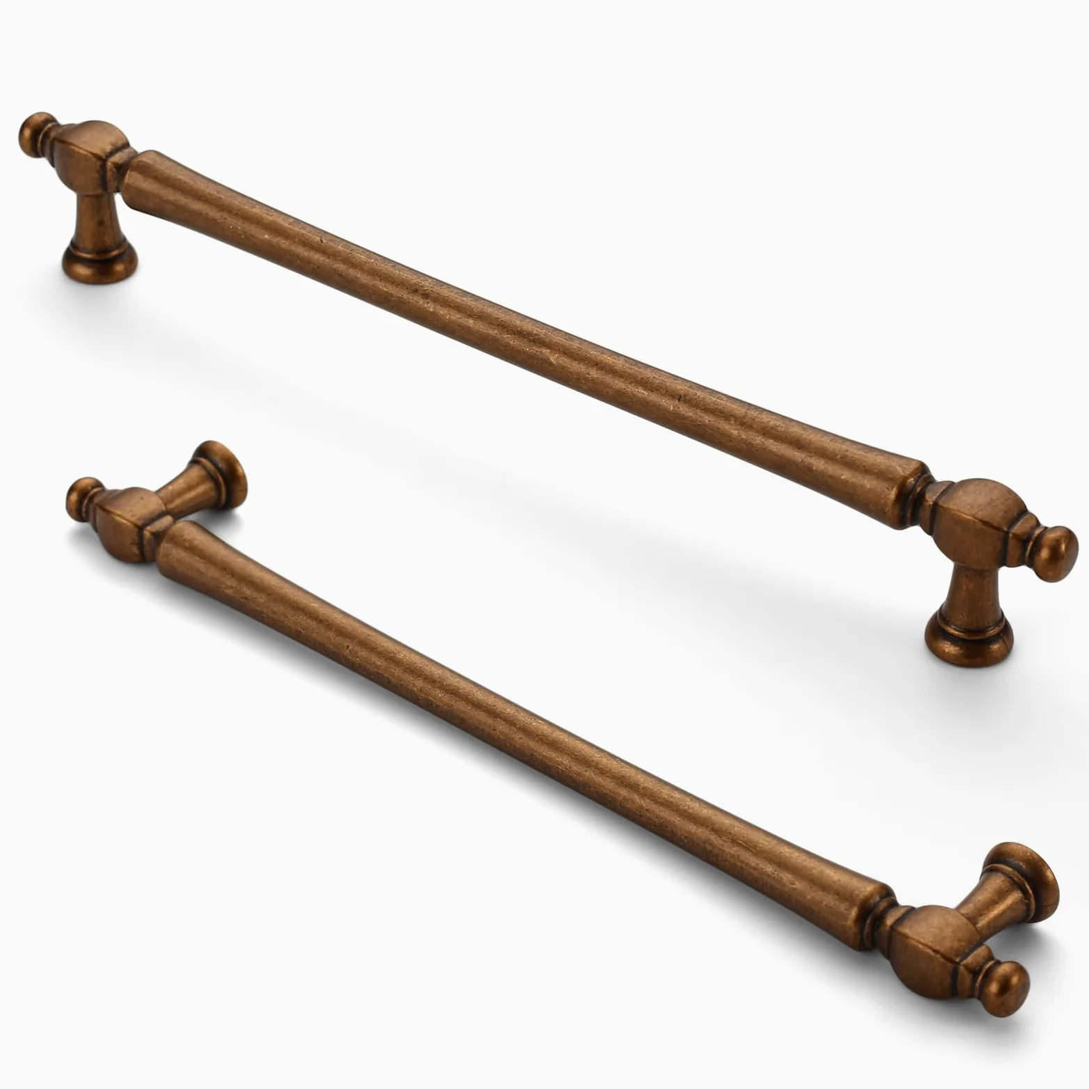 FURNIWARE uchwyty antyczne do szafek, mosiężne, klasyczny styl, 10 sztuk, odległość pomiędzy otworami 192 mm, stop cynku, idealne do szafek, szuflad, drzwi, szafy, garderoby