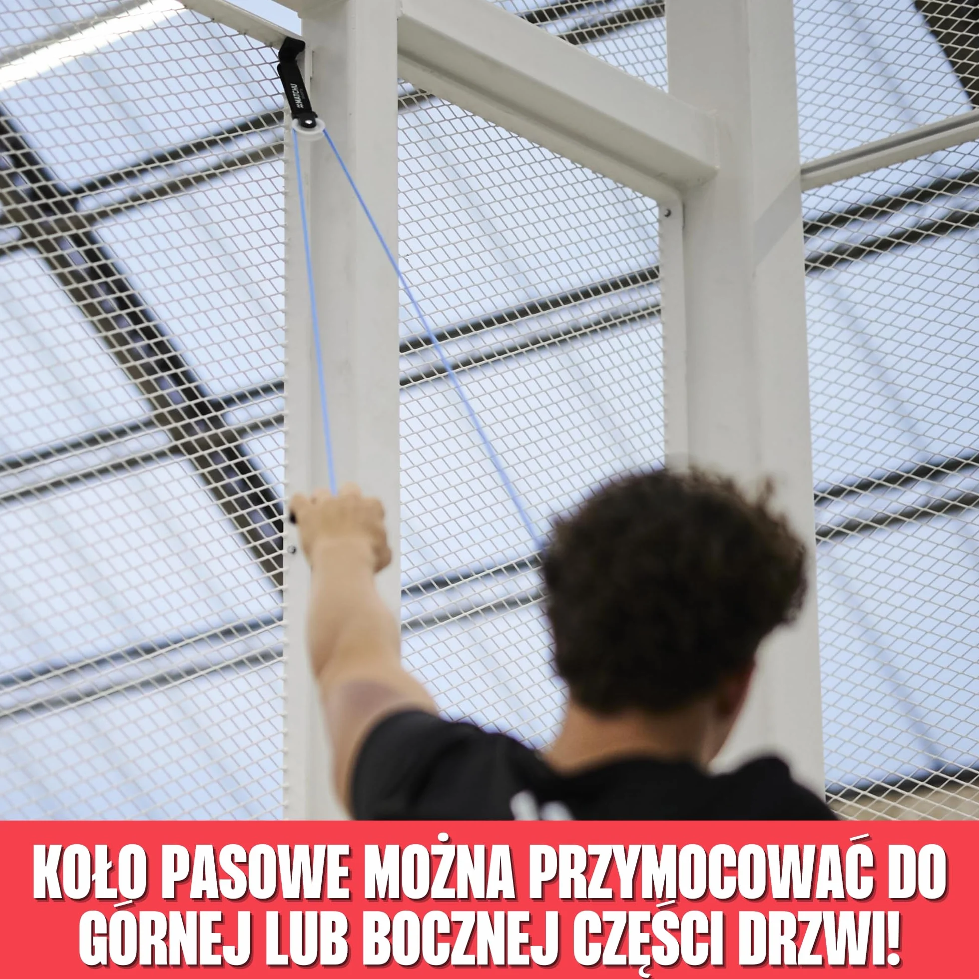 MATCHU pulley na ramię z kółkiem 190 cm niebieski czarny