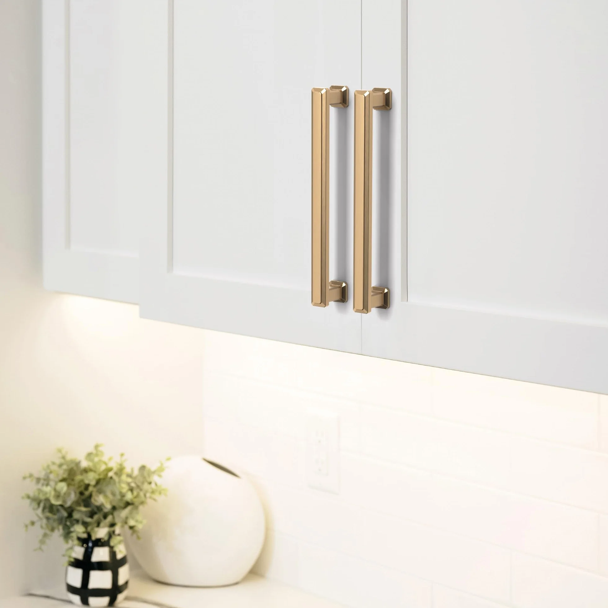 FURNIWARE 10 sztuk uchwytów do szafek, uchwyty meblowe 192mm odstęp między otworami, brąz szampanowy, uchwyty kuchenne, uchwyty do szuflad, uchwyty z cynku do szafek kuchennych, szafek, uchwyty do