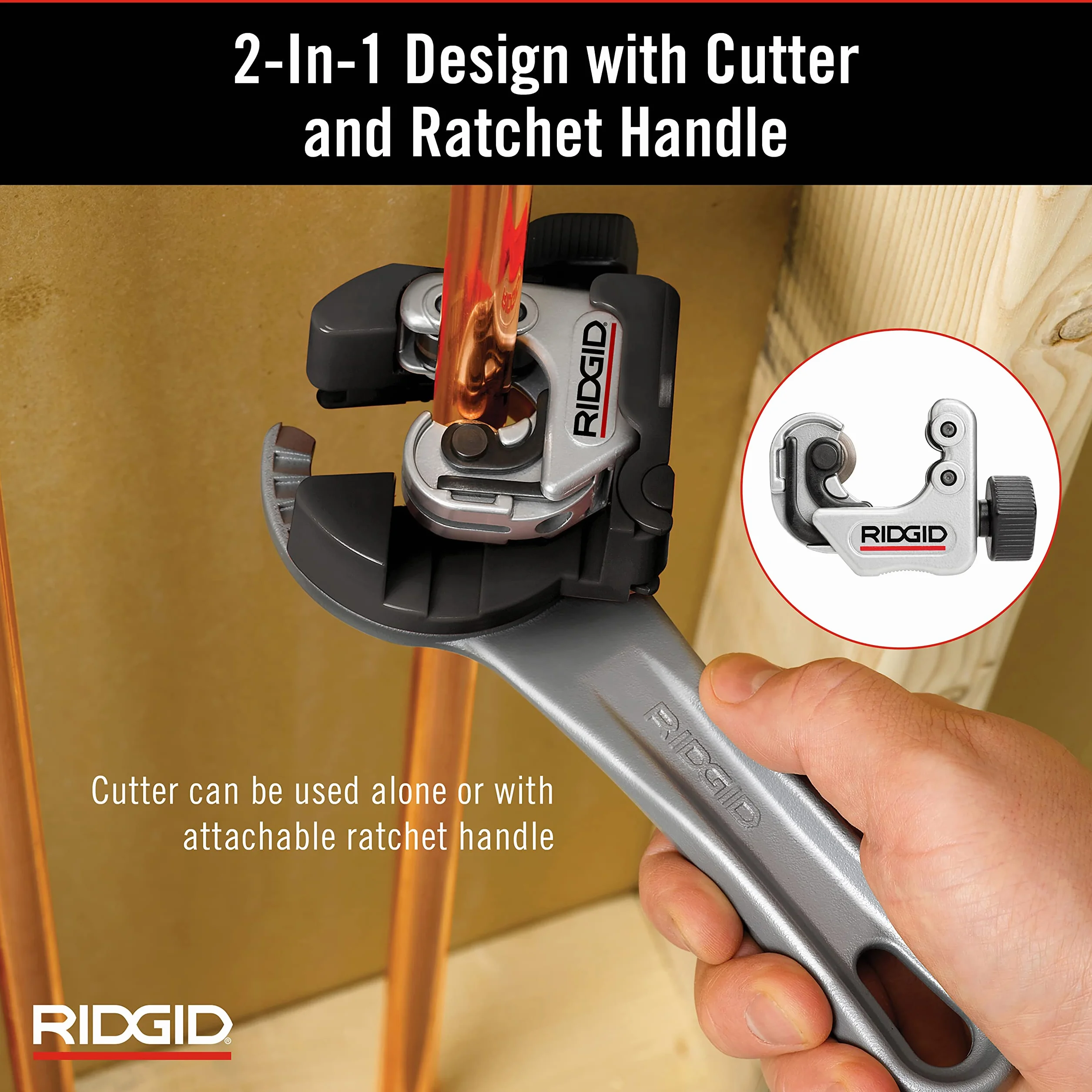 RIDGID 32573 Model 118 2 w 1 Close Quarters AUTOFEED Frez z uchwytem zapadkowym, frez do rur 1/10.2 cm do 1-1/20.3 cm