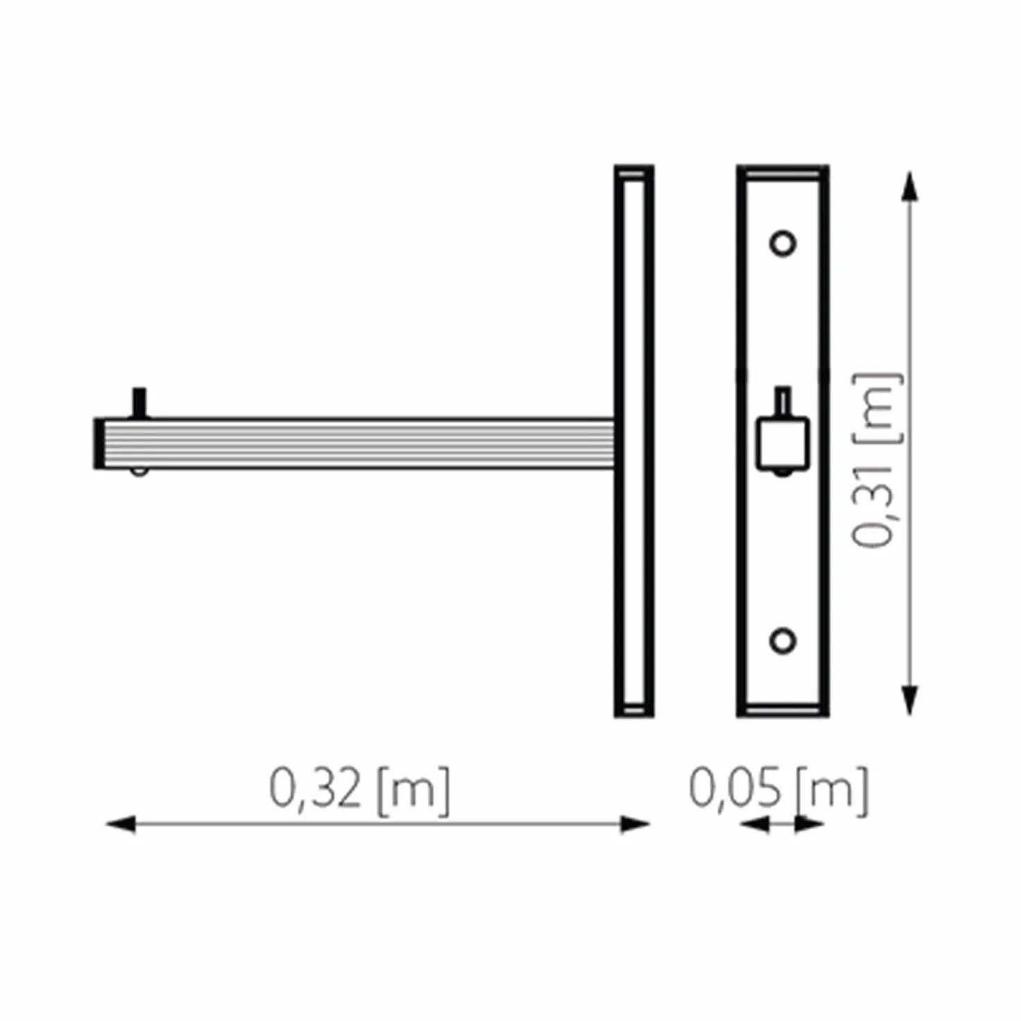 DRABEST Uchwyt do Drabiny Ścienny Aluminiowy 2 Sztuki Nośność 80 kg Odporny na Warunki Atmosferyczne