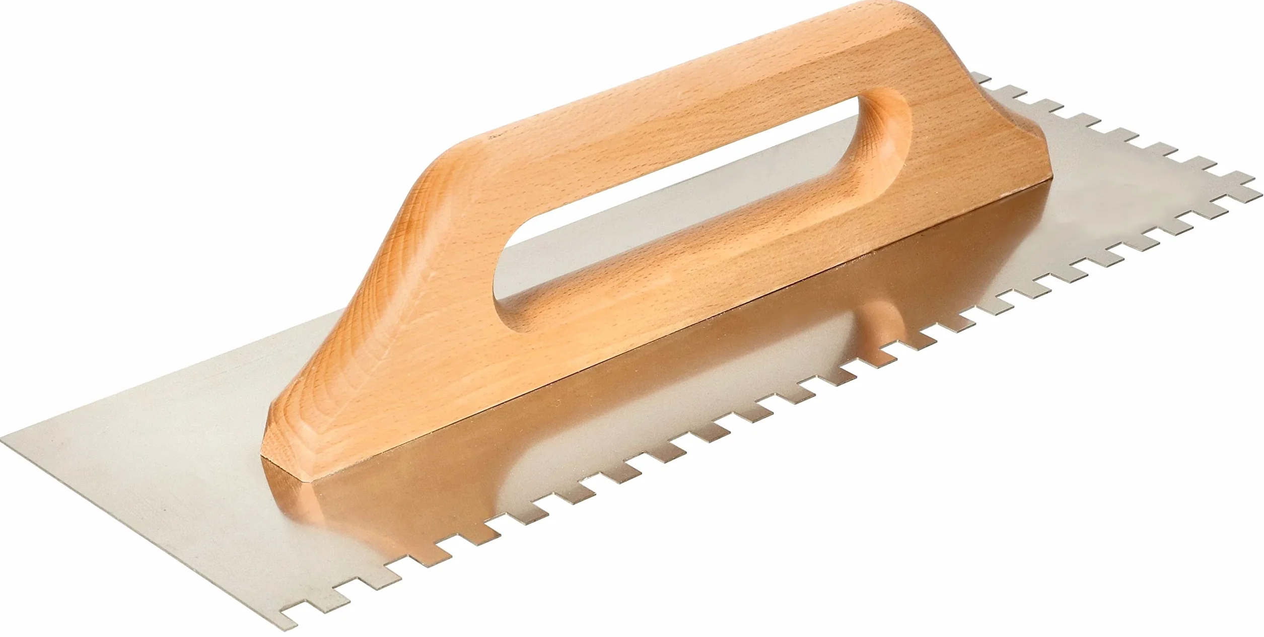 KOTARBAU® Kielnia do wygładzania zębów ze stali nierdzewnej 380 mm ząbki 8 x 8 mm z drewnianym uchwytem