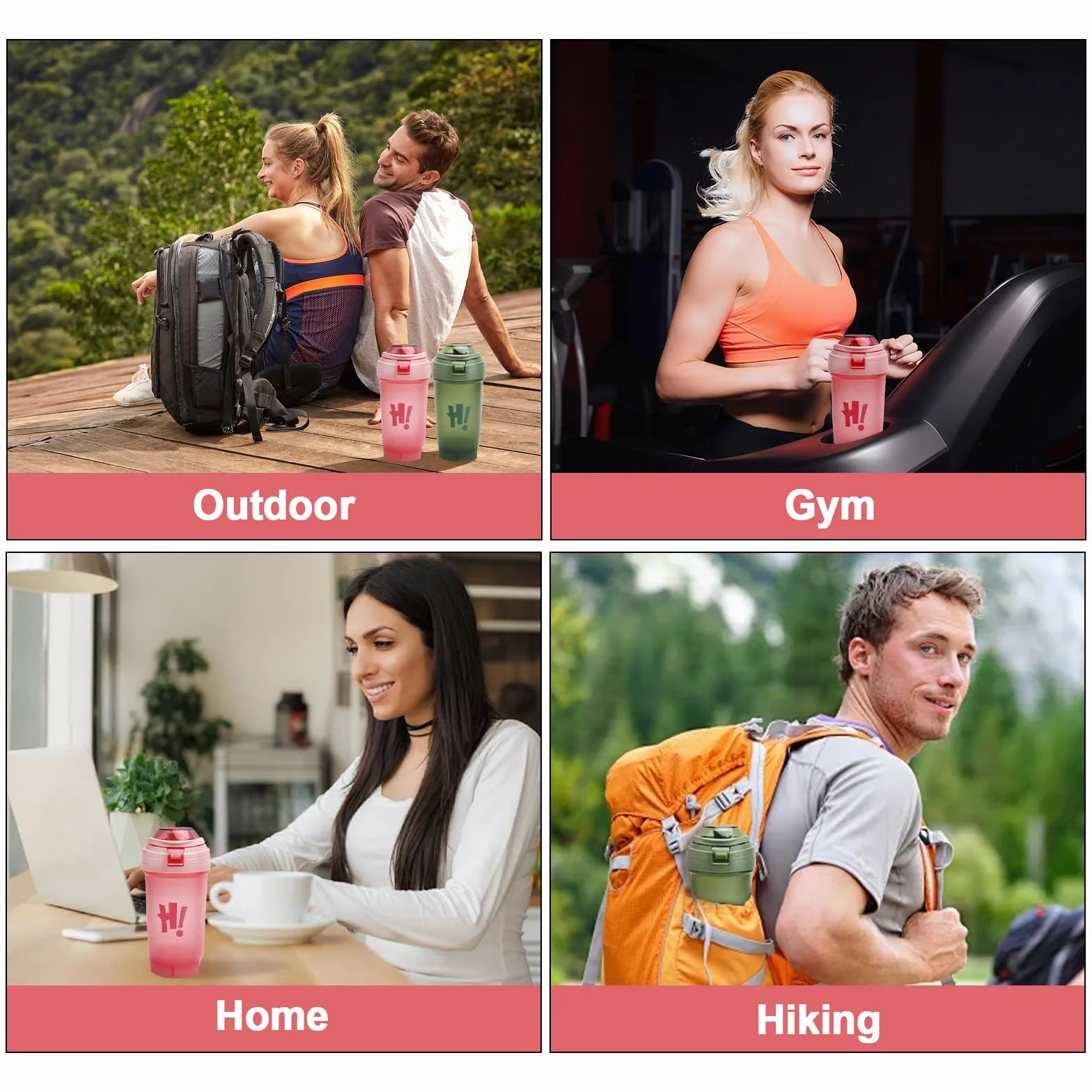 APOMOONS Shaker proteinowy, 2 sztuki, shaker proteinowy ze skalą pomiarową, nie zawiera BPA, szczelny, trwały, bezzapachowy, shaker do fitnessu, uprawiania sportu