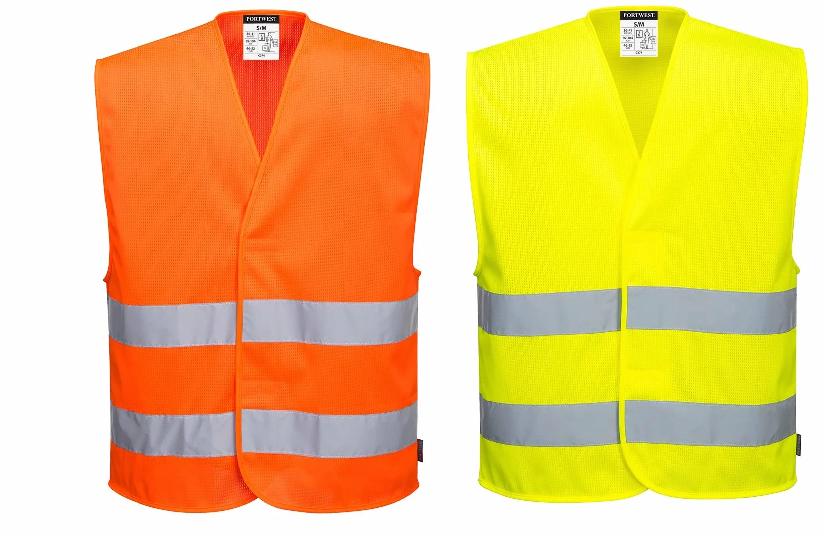 Portwest C474 Ostrzegawcza Poziomymi Kamizelka z Dwoma Tasmami, Regularny, Rozmiar 2XL/3XL, Pomaranczowy