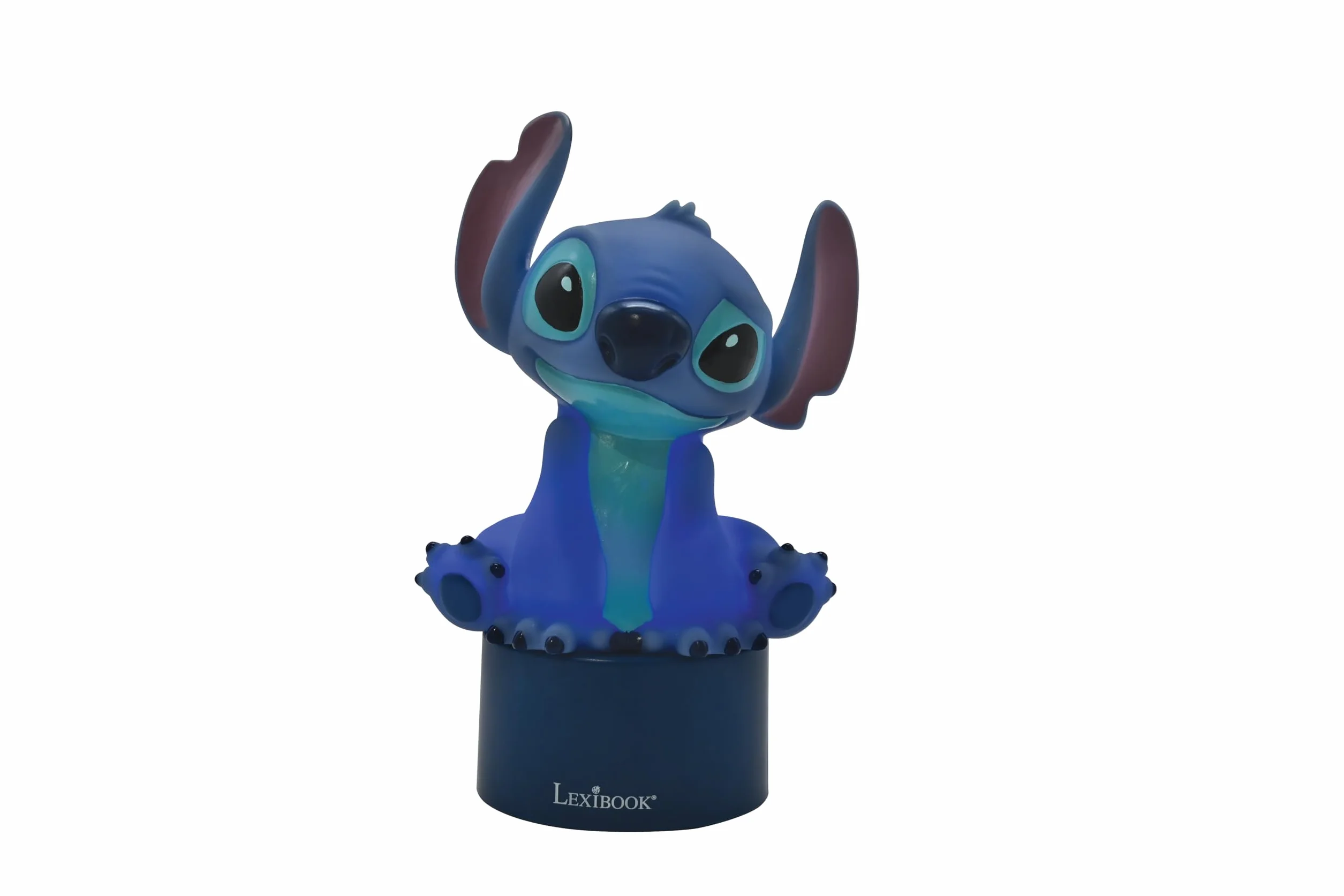 Lexibook, Disney Stitch, Lampka Nocna z Głośnikiem, Zmiana Kolorów, Delikatne Światło, Zasilanie Bateryjne, Niebieski, NS01D
