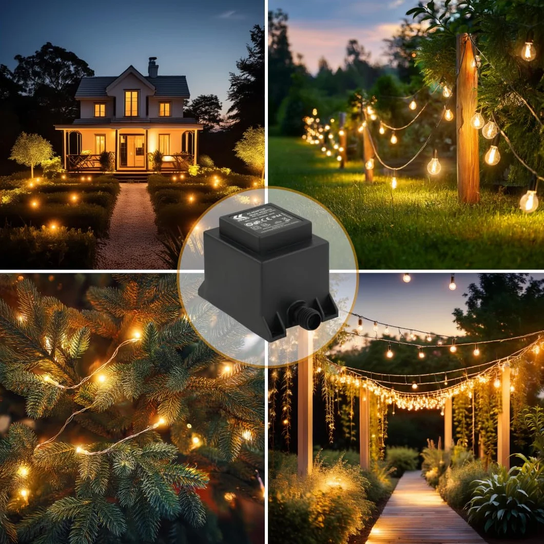 KERRY ELECTRONICS Transformator 12V 60VA/W, AC/AC AC, do użytku zewnętrznego IP44, między innymi do oświetlenia LED i..
