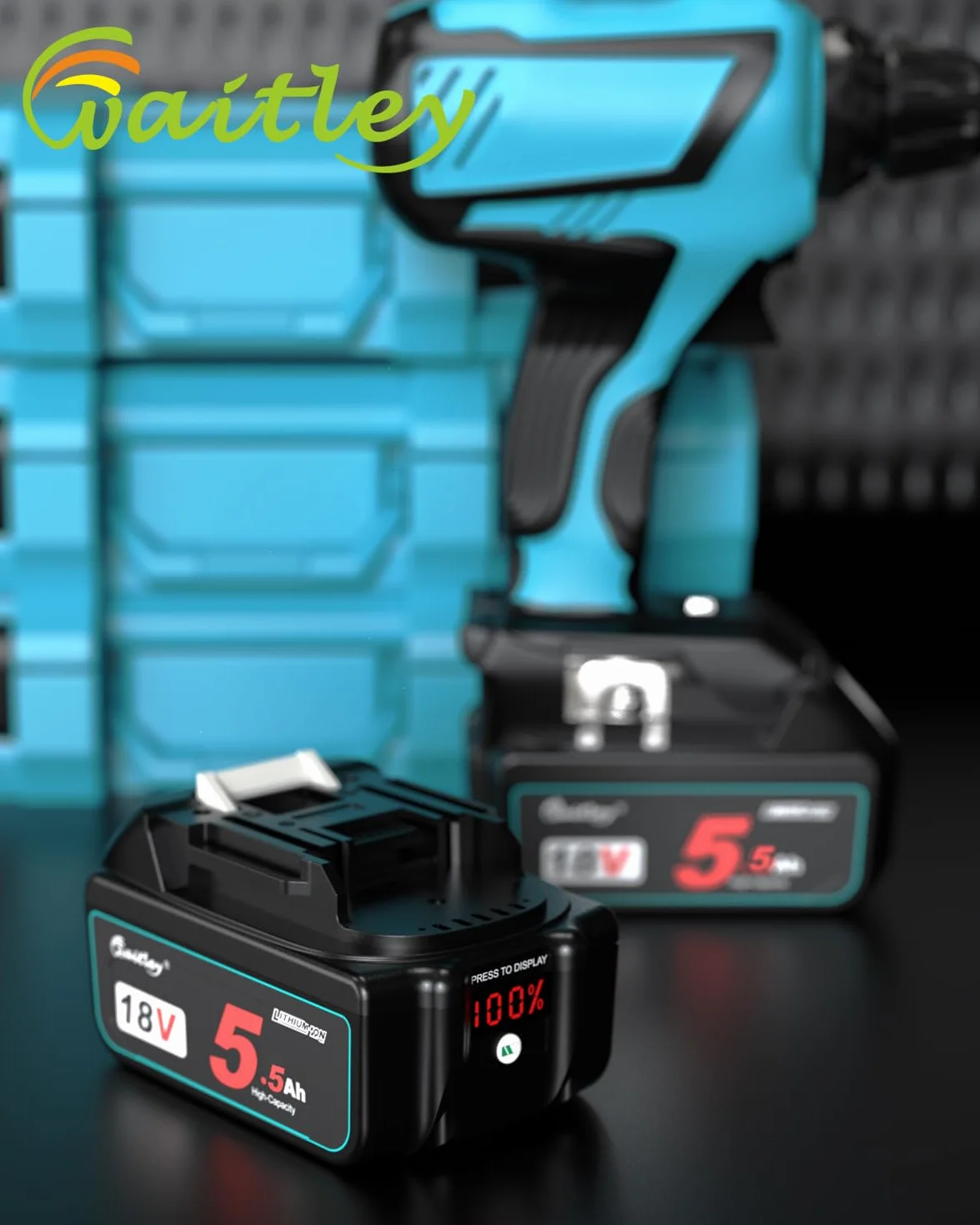 Makita 18 V zamienny akumulator Waitley 5500 mAh BL1850 BL1860B BL1840 BL1830 BL1820B BL1815