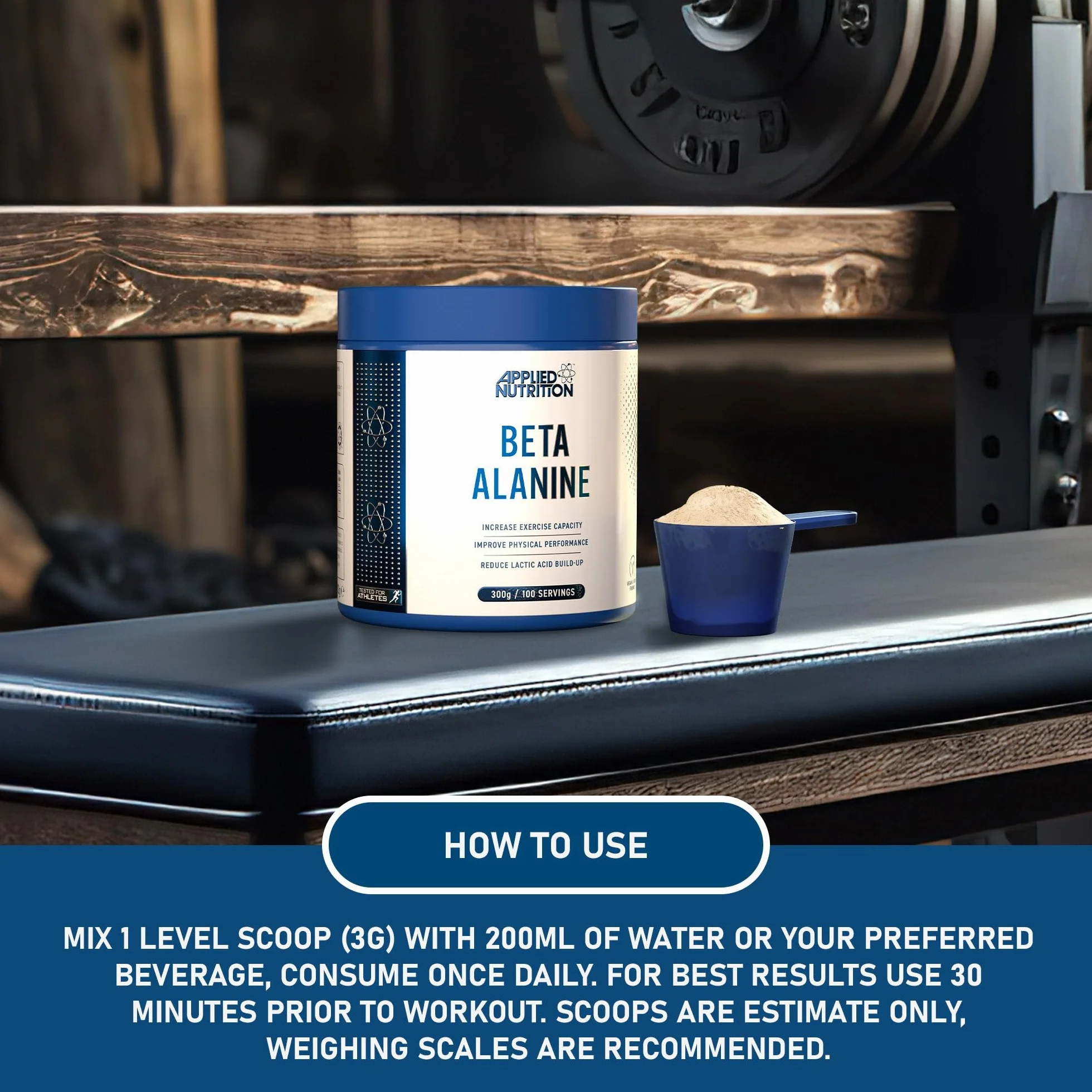 Applied Nutrition Beta-Alanine, 3000mg - 300g