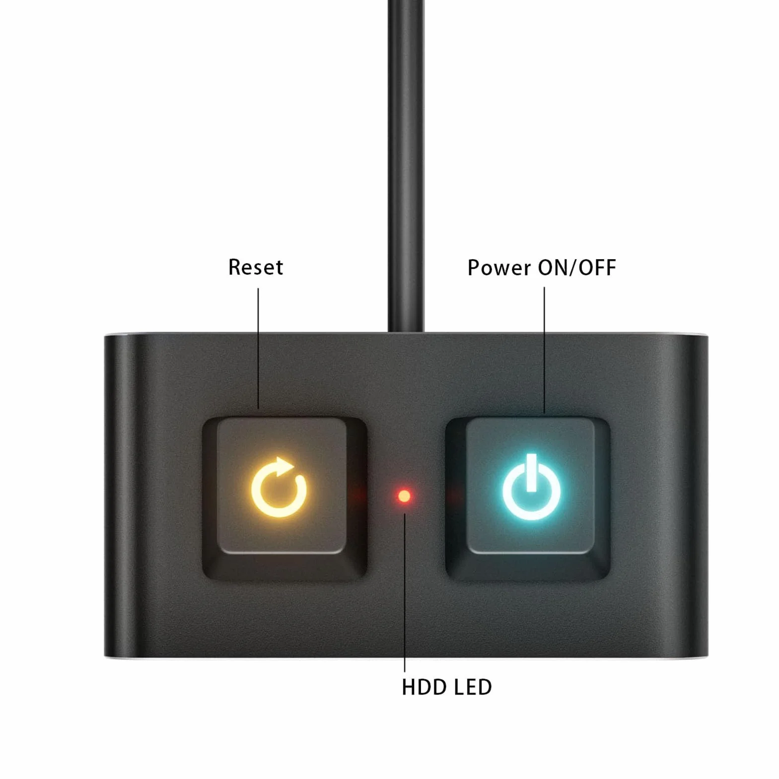 Zunate Przycisk Zasilania Komputera PC Light Mechaniczny Przełącznik RGB do Płyty Głównej Komputera Stacjonarnego, Kabel 2 M ON Off Reset SW HDD LED, Idealny do Użytku Domowego i Niestandardowych