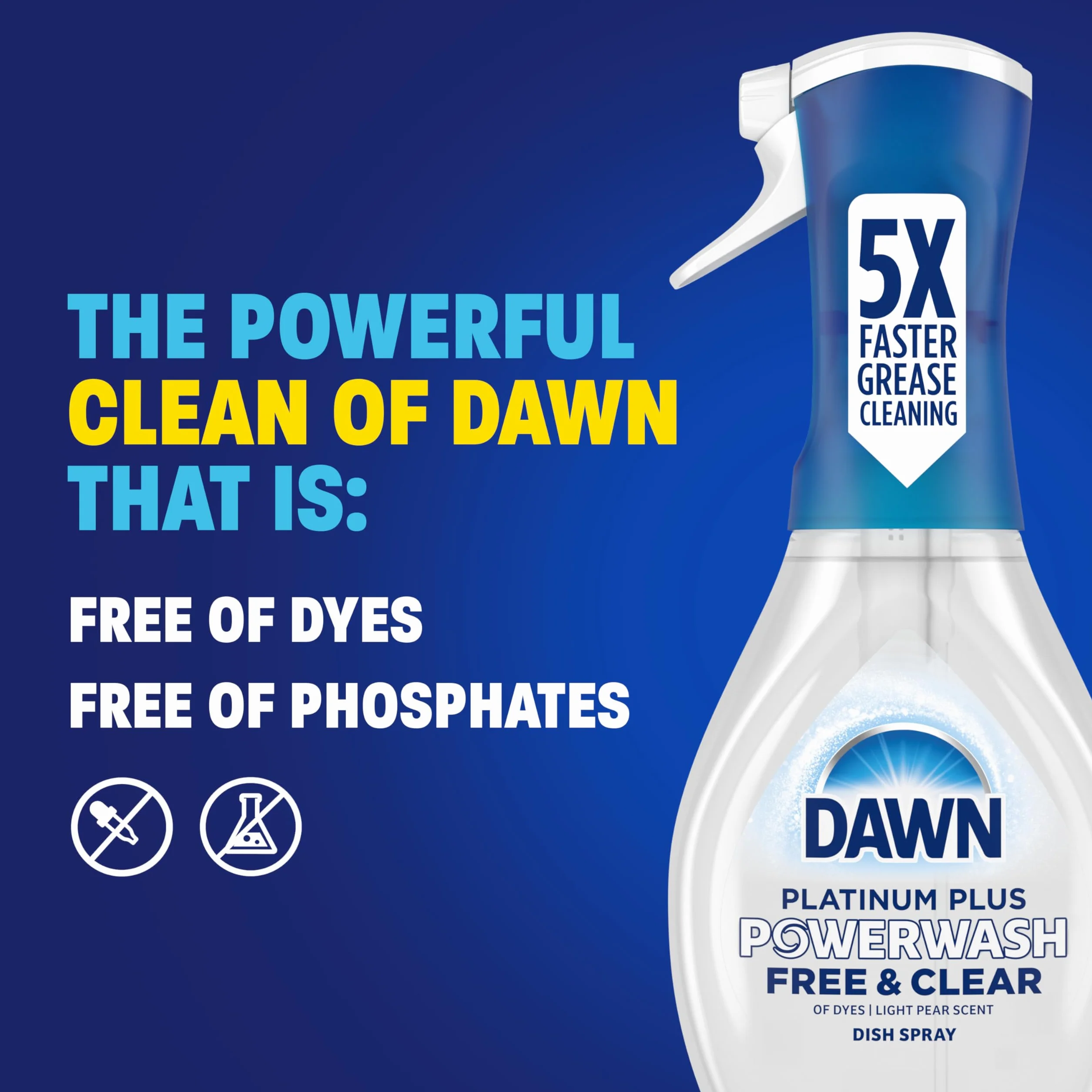 Ultra Free & Clear Powerwash Dish Spray Soap, Pear Scent, 16-oz. - 65732
