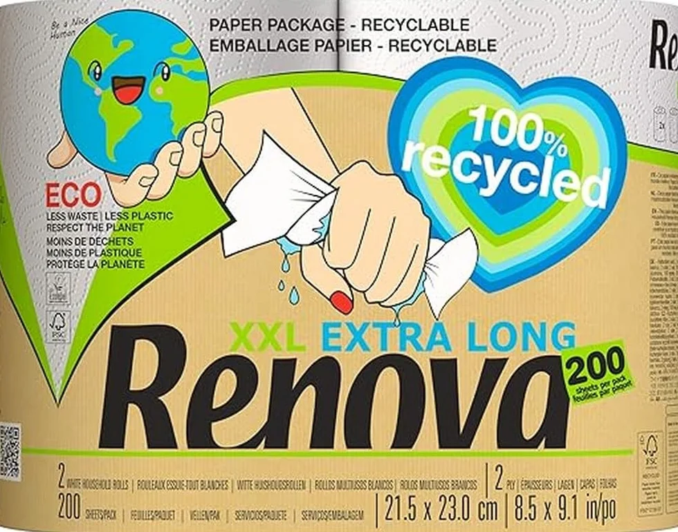 Renova Xxl Extra Long 200092167 Ręcznik Papierowy, Biały, 2 sztuki