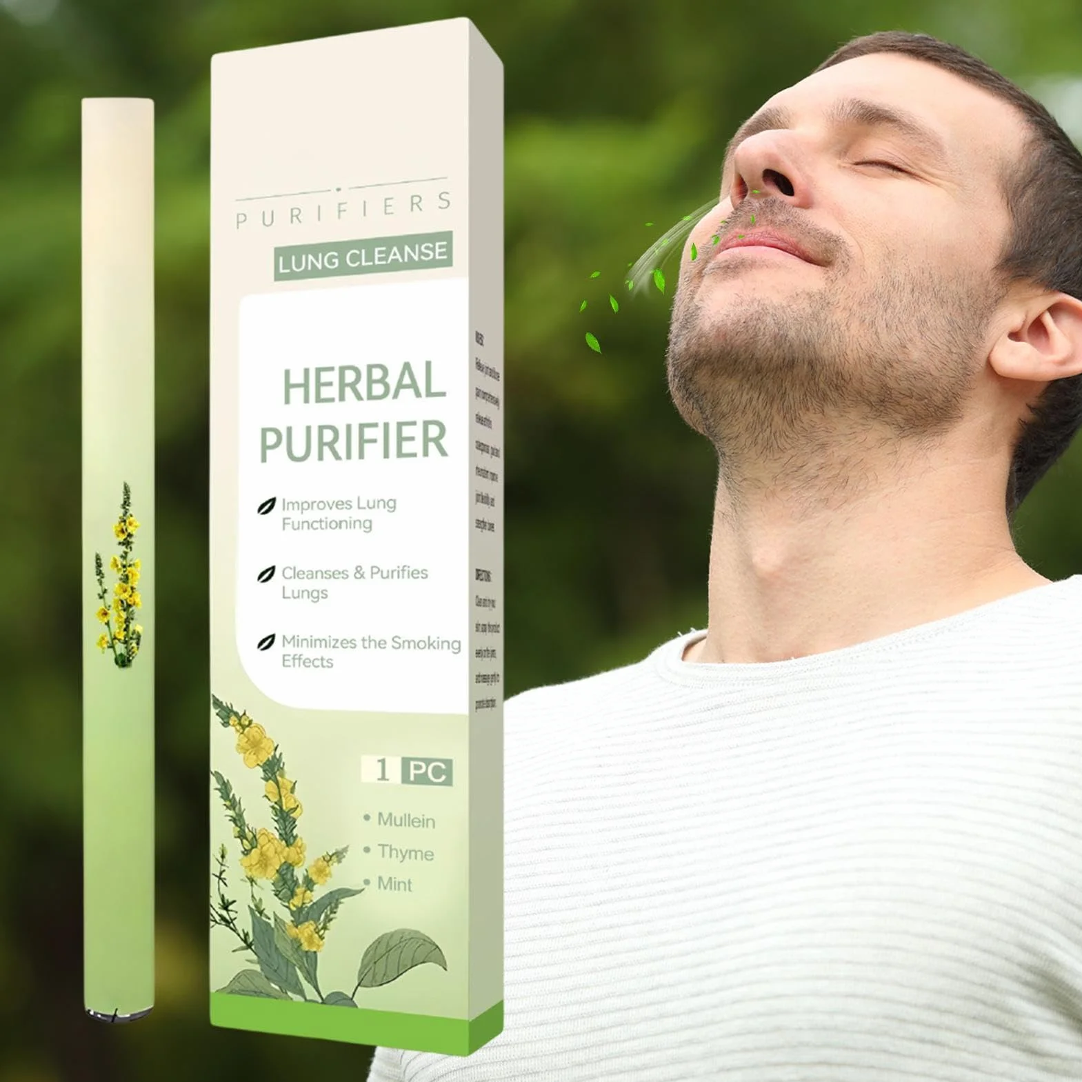 Oczyszczacz Płuc - Inhalator Breath Ease - Naturalny Dyfuzor Poprawiający Samopoczucie Dla Domu Mężczyzn Kobiet Podróżny Odświeżacz Powietrza Ułatwiający Oddychanie
