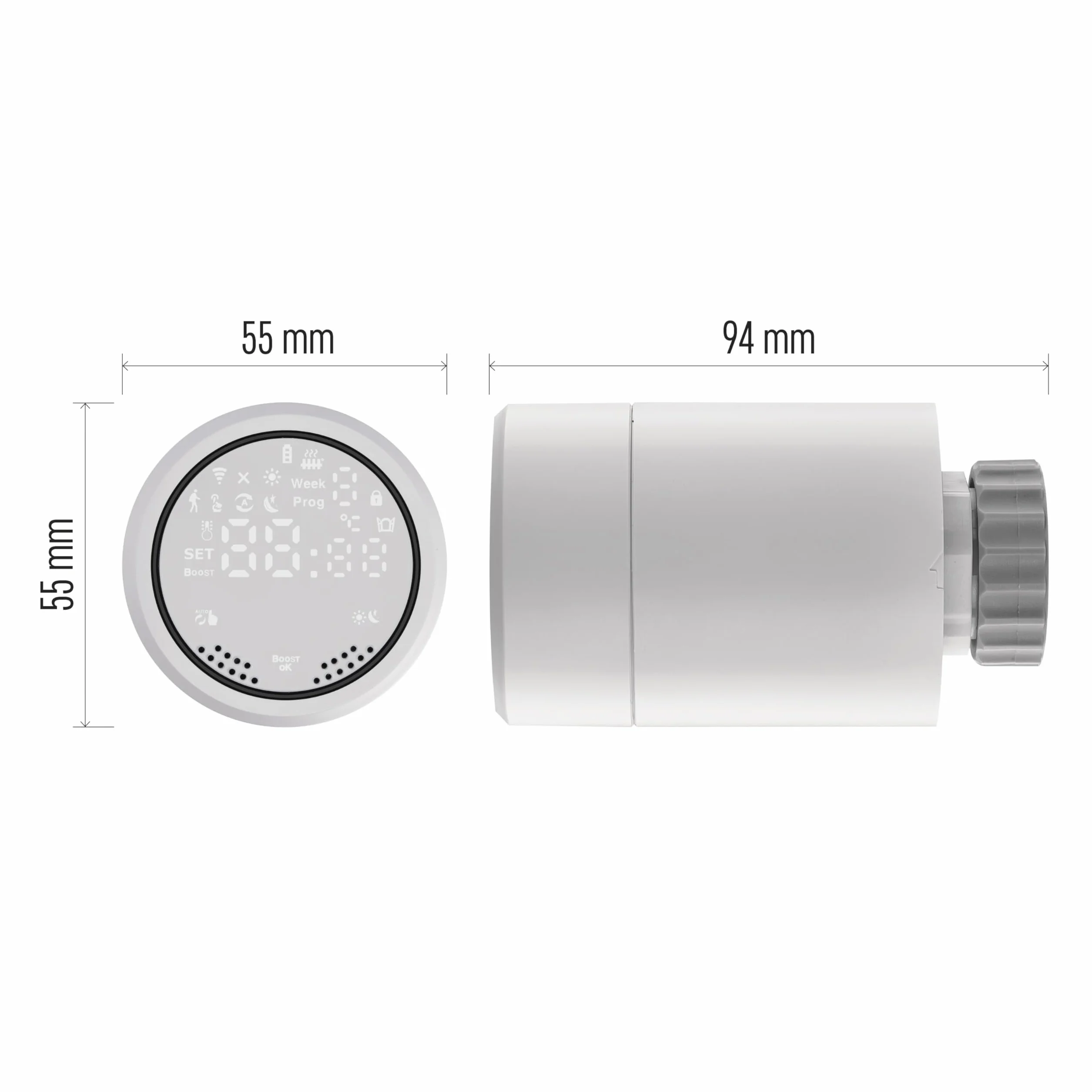 EMOS GoSmart termostat grzejnikowy z aplikacją, programowalny termostat ZigBee Smart Home, regulowana histereza, kompatybilny z Tuya, Smart Life, Alexa, Google Assistant
