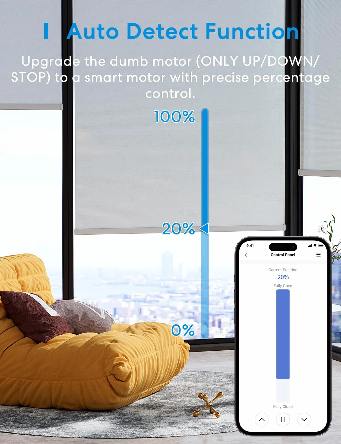 Meross Przełącznik WiFi do rolet (NEUTRALNY PRZEWÓD WYMAGANY), przełącznik dotykowy do kurtyny okiennej Kompatybilny z Alexa, Google Home i SmartThing, Niekompatybilny z HomeKit [Klasa energetyczna A+++]