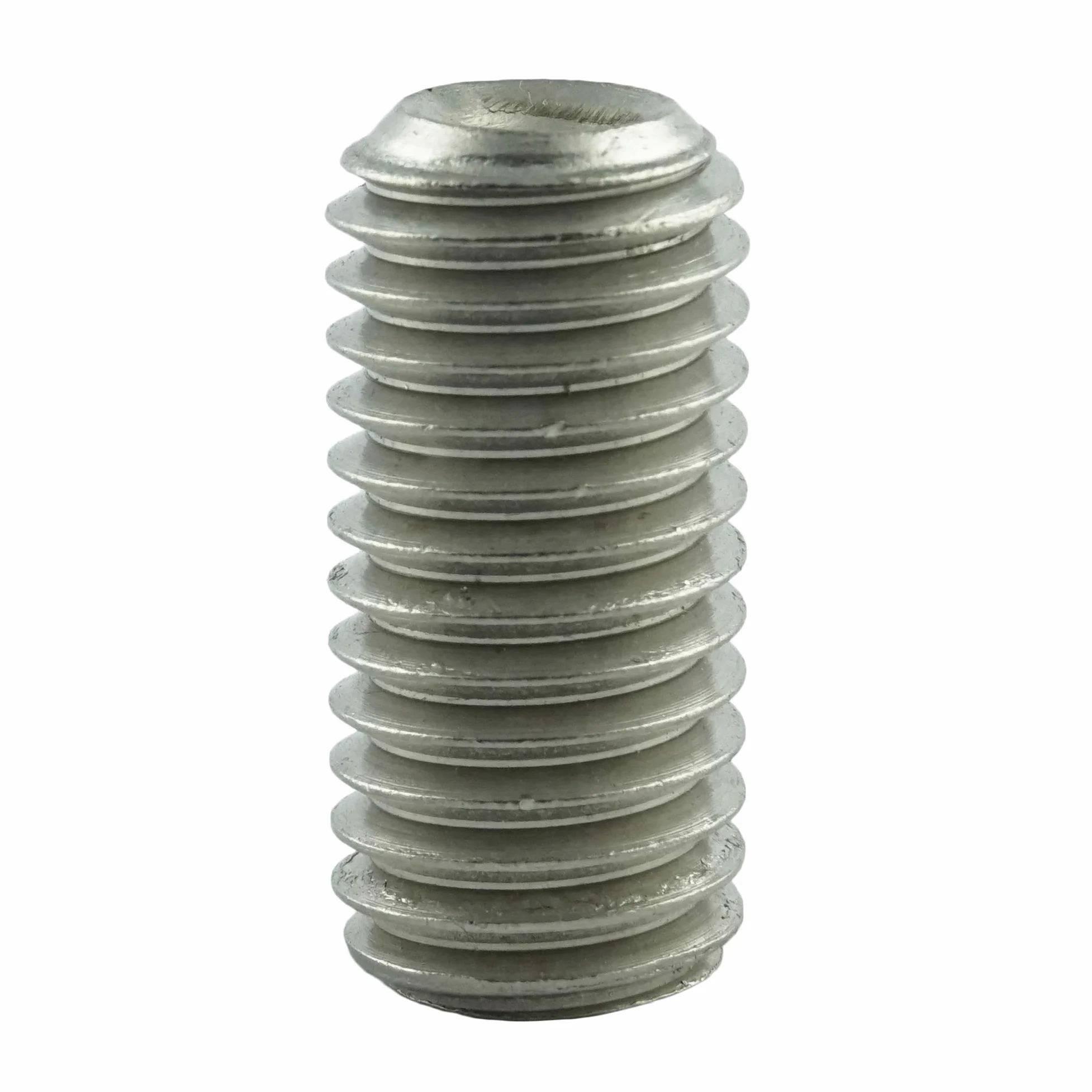 M12 x 16 mm trzpień gwintowany z gniazdem sześciokątnym i ostrzem pierścieniowym (50 sztuk) - śruby nastawne DIN 916 - ISO 4029 - śruby gwintowane - stal szlachetna A2 V2A - nierdzewna