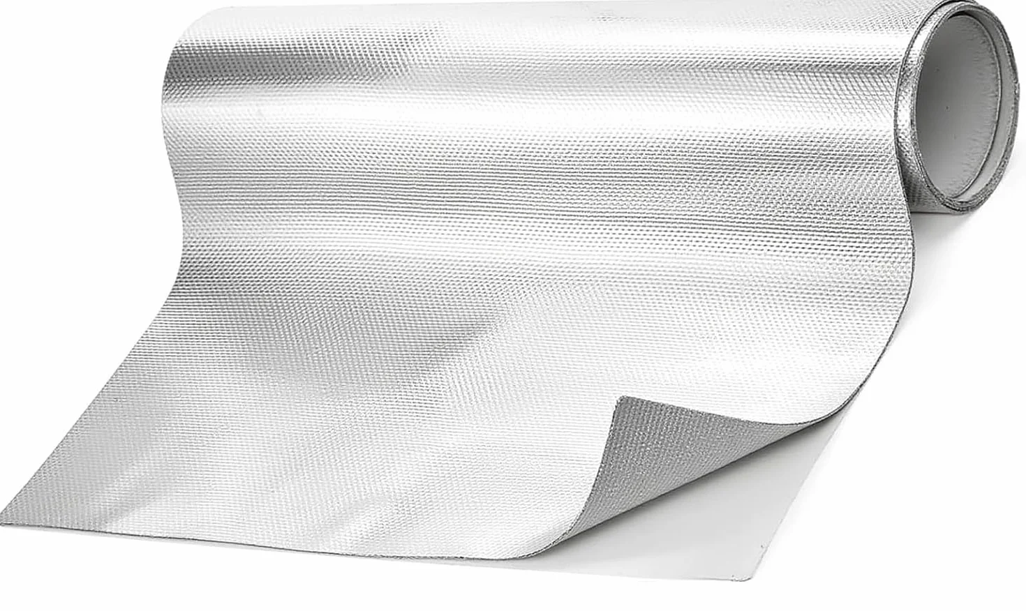 Aluminiowana mata chroniąca przed wysoką temperaturą, 60 x 300 cm, folia samoprzylepna na tylnej stronie, folia izolacyjna, folia izolacyjna, tylna strona z włókna szklanego, do węża i