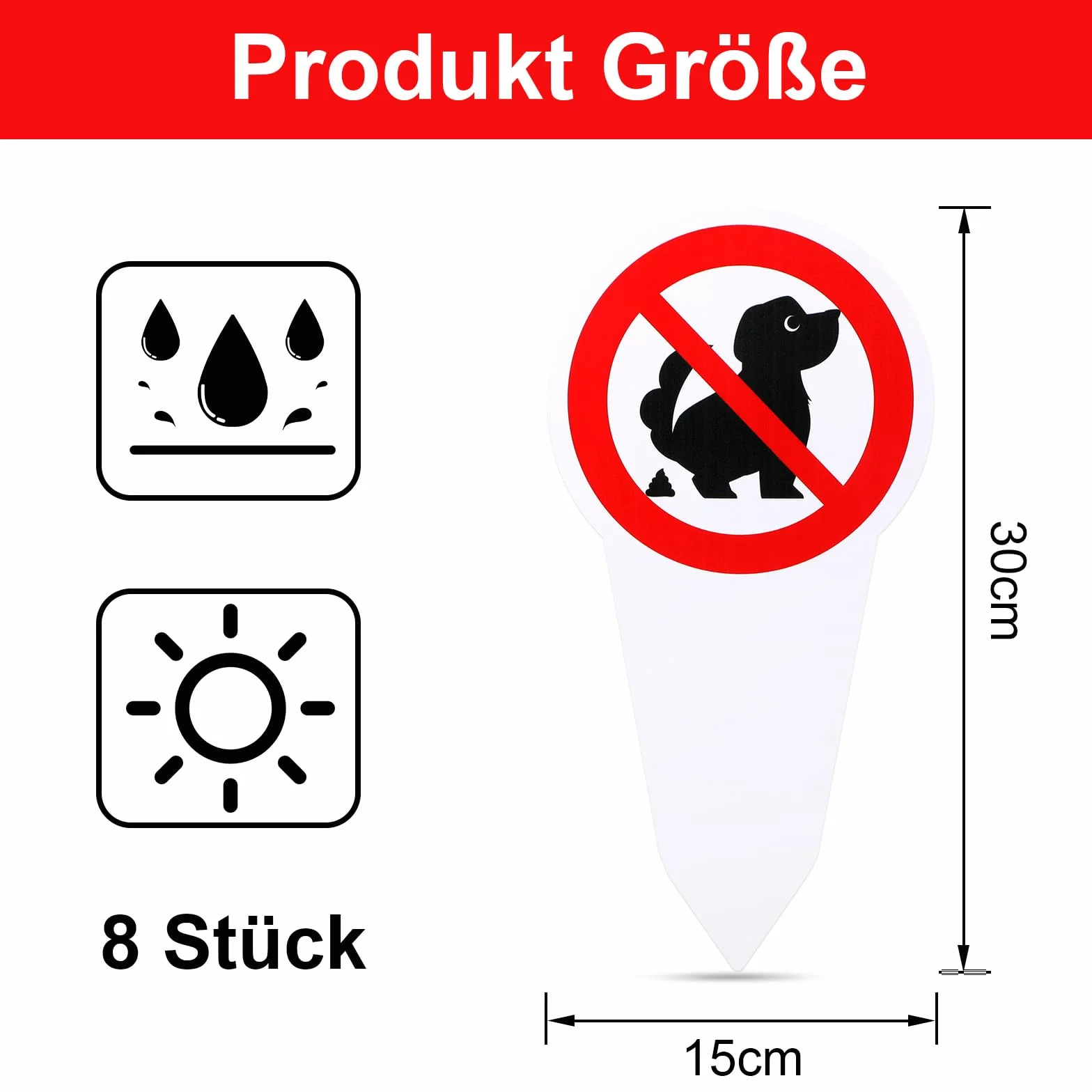 8 sztuk tabliczka bez toalety dla psa tabliczka duża 30 x 15 cm Das ist Keine Hundekload Tabliczka z psem Zakaz kupowania na czyste drogi, trawnik, park, plac zabaw