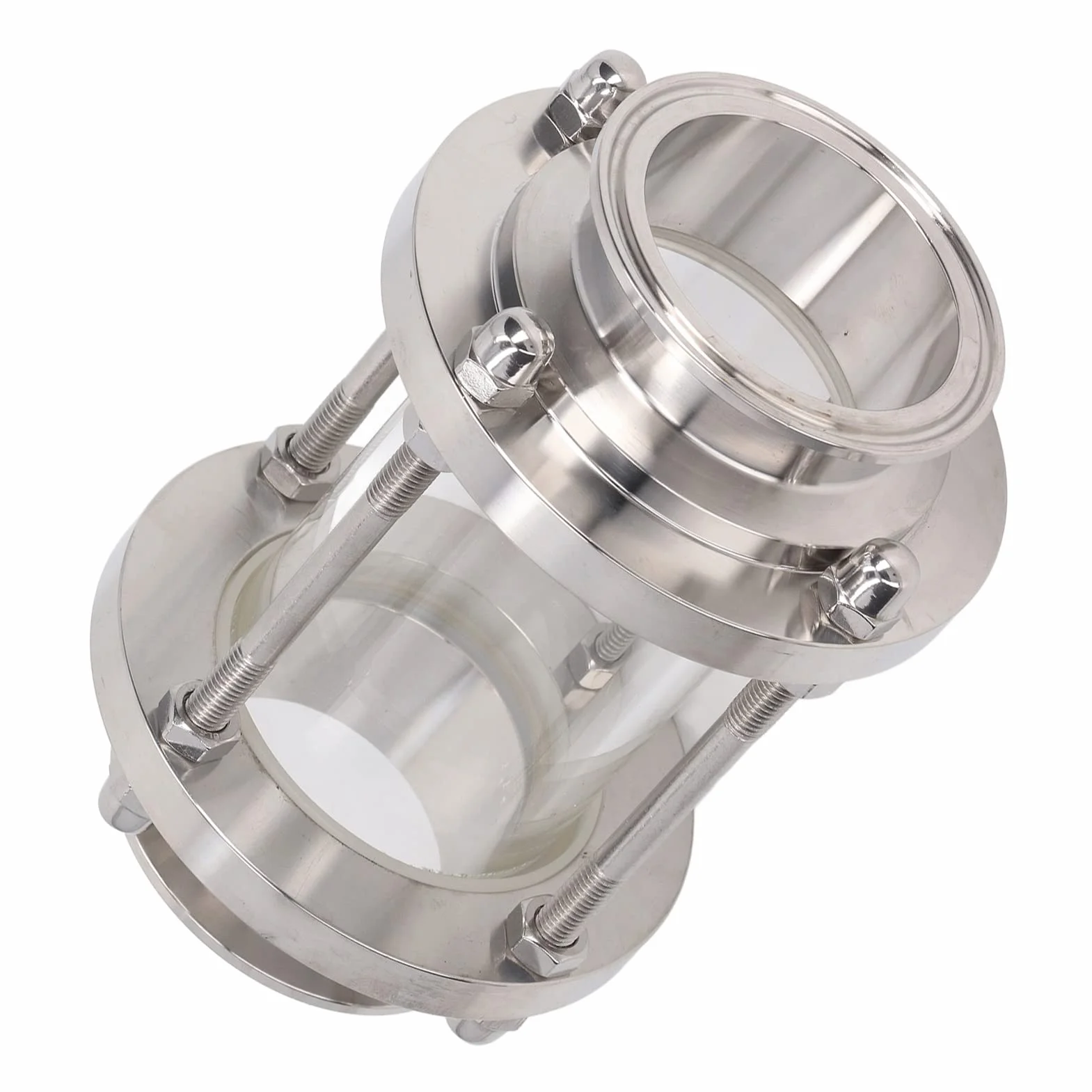 Wziernik Liniowy Zacisk Zastępczy Wziernik Zacisk Sanitarny Port Widokowy Stal Nierdzewna 304 Prosta Pionowa lub Pozioma PN6 80C do Wody Olej (57 mm / 2,24 cala)