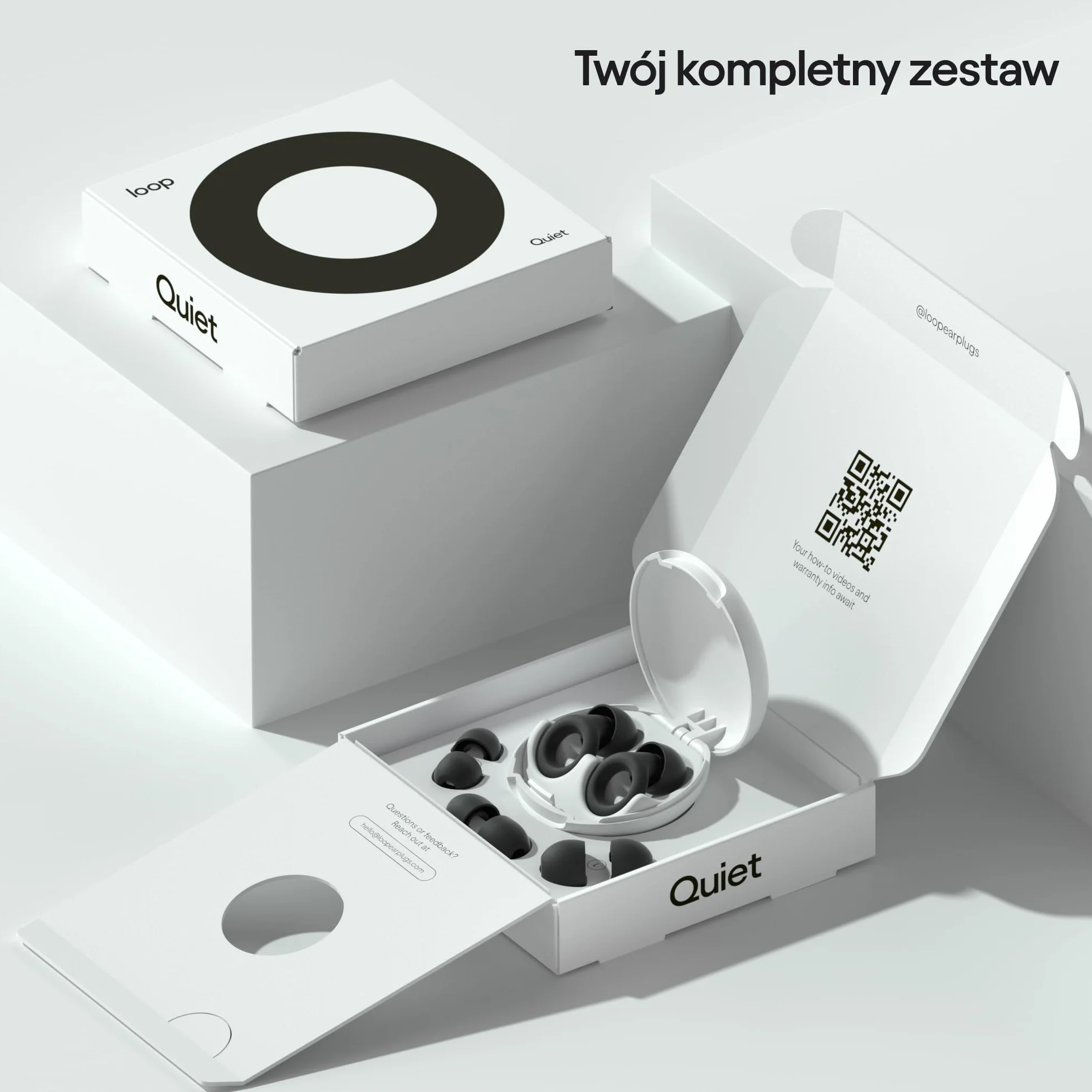 Loop Quiet Tłumiące Hałas Zatyczki Silikonowe SNR 24 dB NRR 14 dB Czarny
