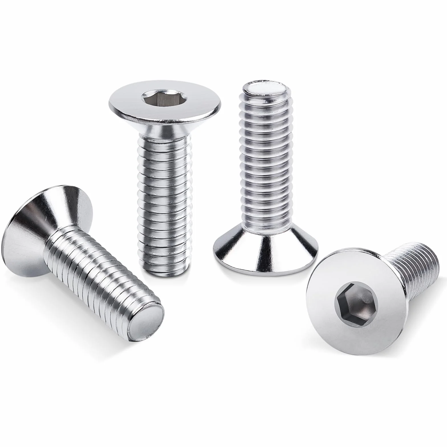 20 sztuk śrub z łbem wpuszczanym M6x20mm ze stali nierdzewnej, Leryati Din 7991 A2 V2A z wewnętrznym gniazdem sześciokątnym, śruba z wewnętrznym gniazdem sześciokątnym pełne gwinty śruby z łbem
