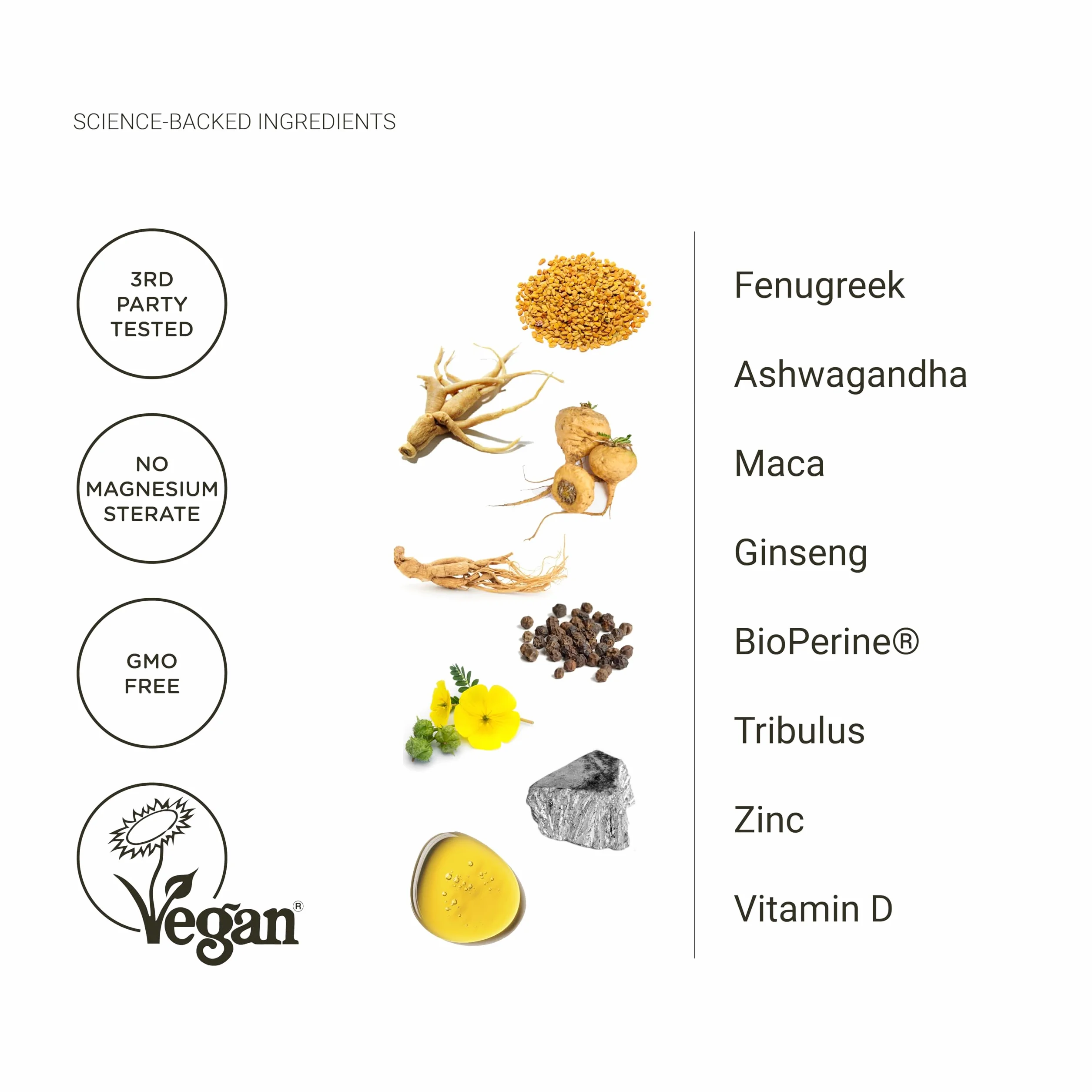 Nullure Testosteron dla mężczyzn Naturalny | wegańskie | Testowane w niemieckim laboratorium | Wydajność · Kulturystyka · Energia I Tribulus Terrestris + Maca + Ashwagandha + Cynk |120 ​​​​kaps