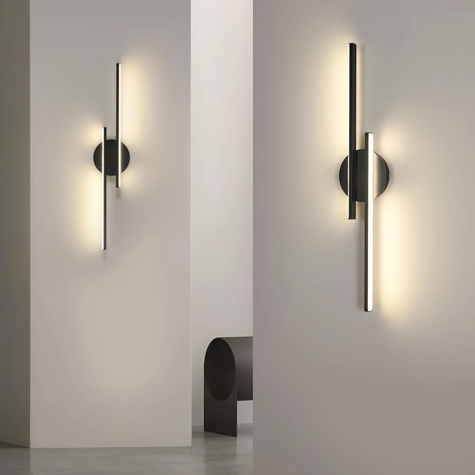 Lampa ścienna do wnętrz, LED, czarna, 4500 K