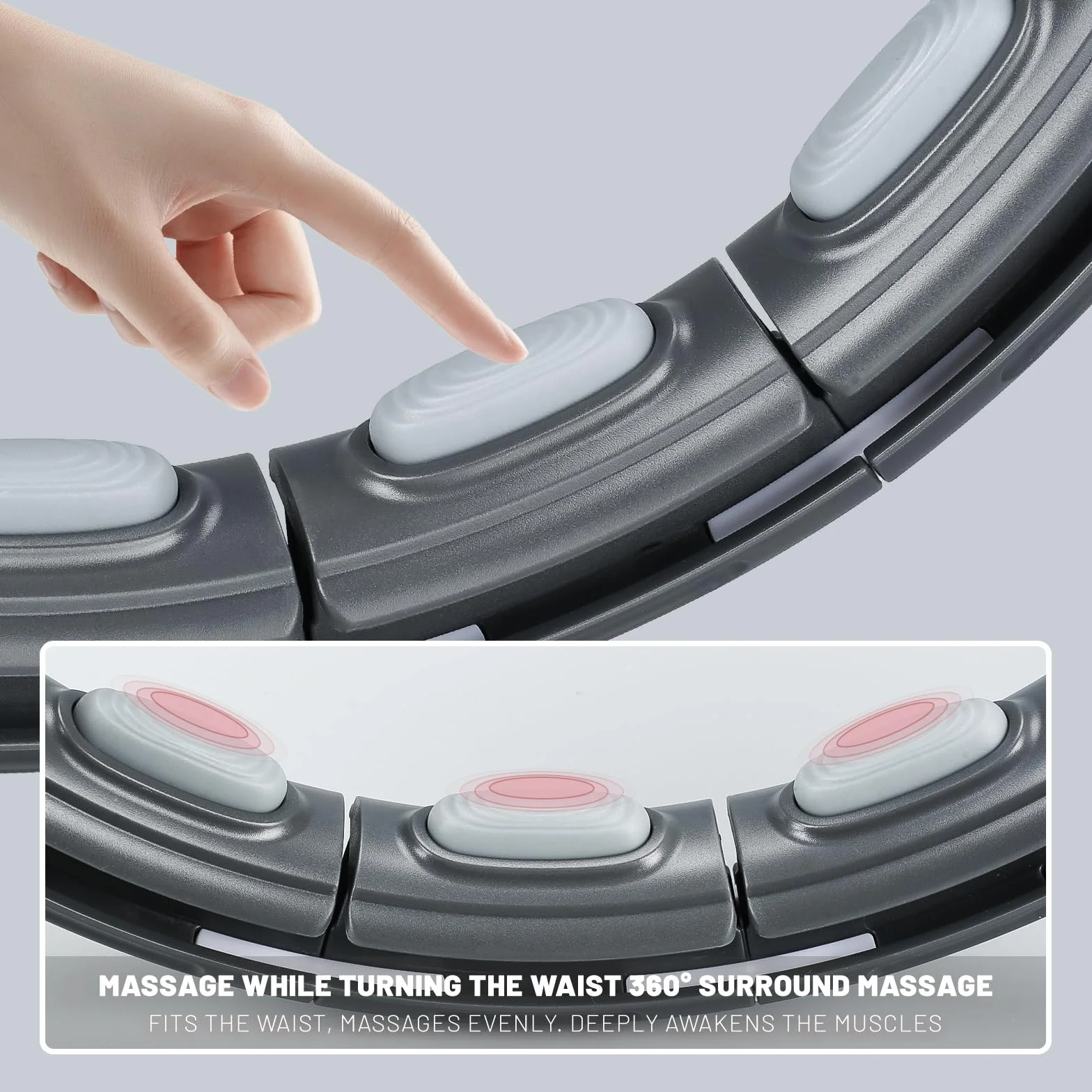 Smart Hula Hoop, inteligentna fitness, cicha, profesjonalna odchudzanie, nie spada, liczenie, z magnetycznym dyskiem do masażu utrata wagi, regulowana 16 węzłów, dla dorosłych, dzieci