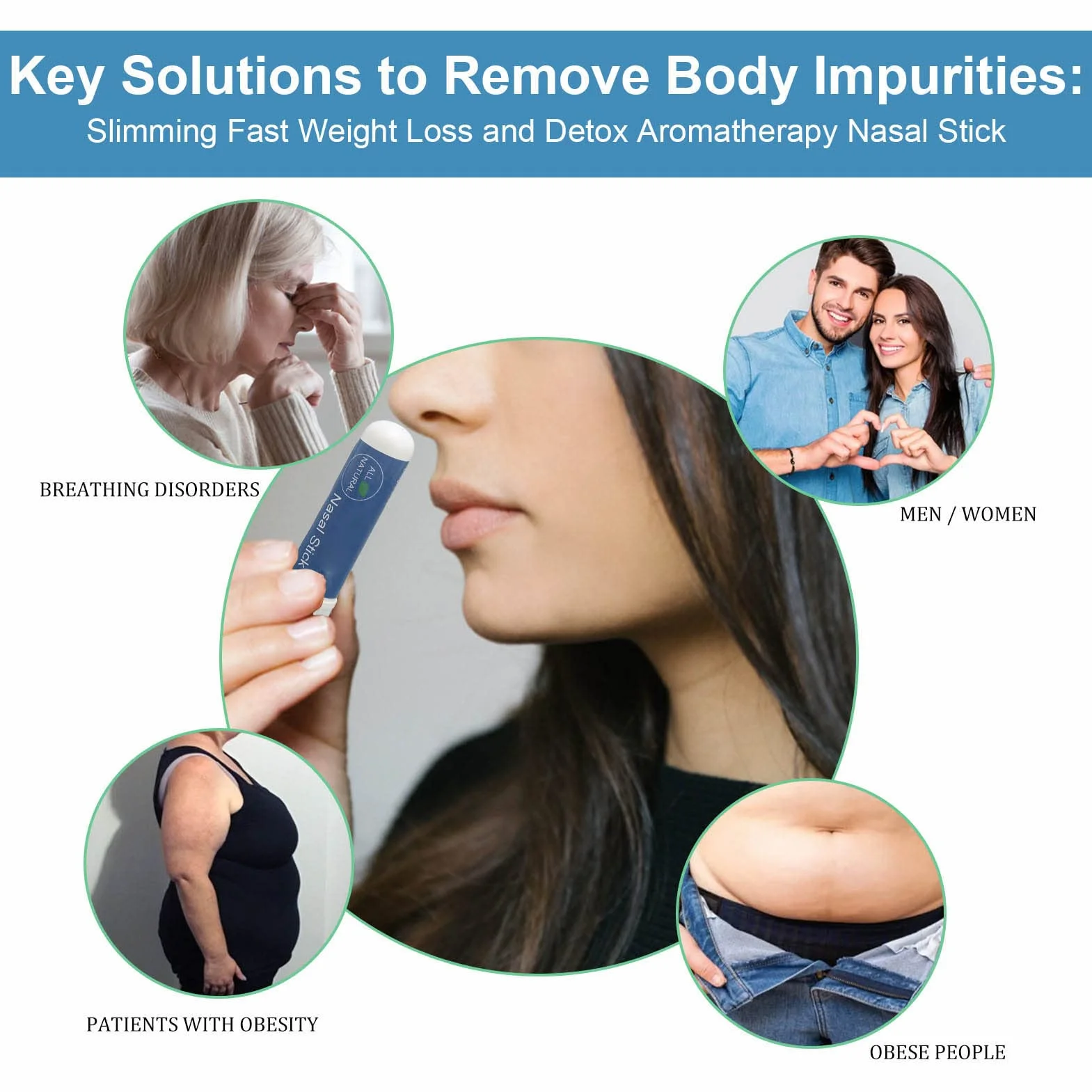 Nose Stick 2 Pack 1G Inhalatory do Nosa Odświeżanie Łagodzi Przekrwienie Wyszczuplanie Ciała Ziołowy Inhalator do Nosa Pomaga usunąć Przekrwienie Zwiększa ostrość Biały