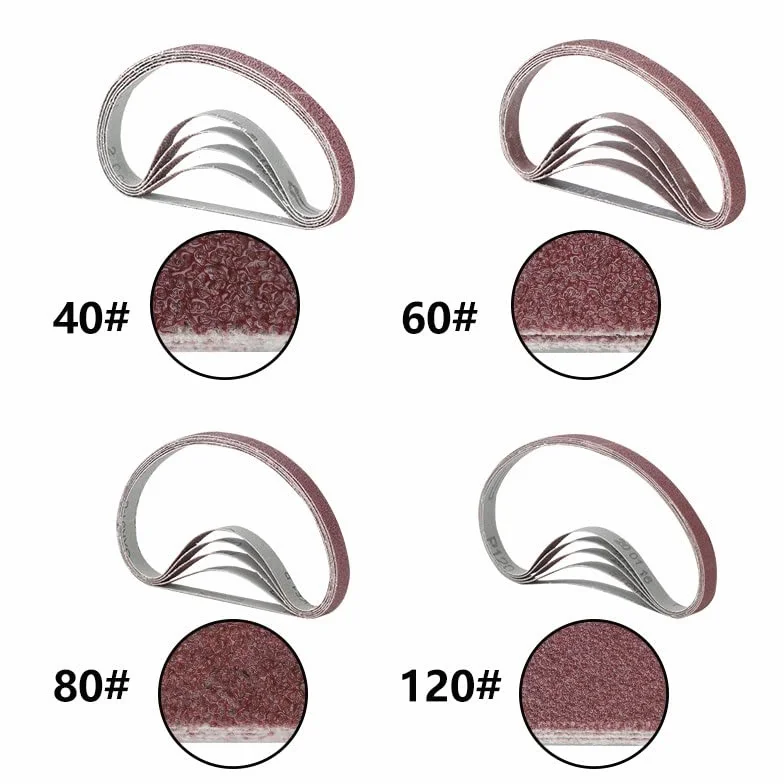 Szlifierka taśmowa, 5 sztuk 457x13mm ścierne pasy szlifierskie szlifierka papier ścierny taśmy Grit 40-120 do narzędzi ściernych(5pcs 120grit)
