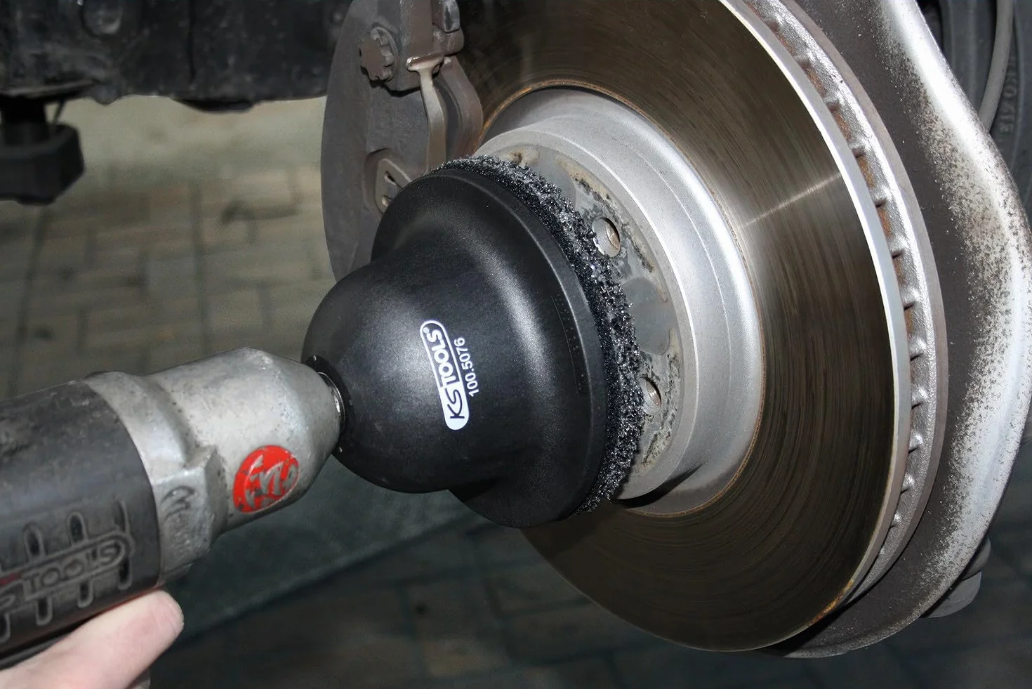 KS Tools 100.5075 Zestaw szlifierek do piast, Ø 150 mm, Ø wew. 90 mm, 2-szt