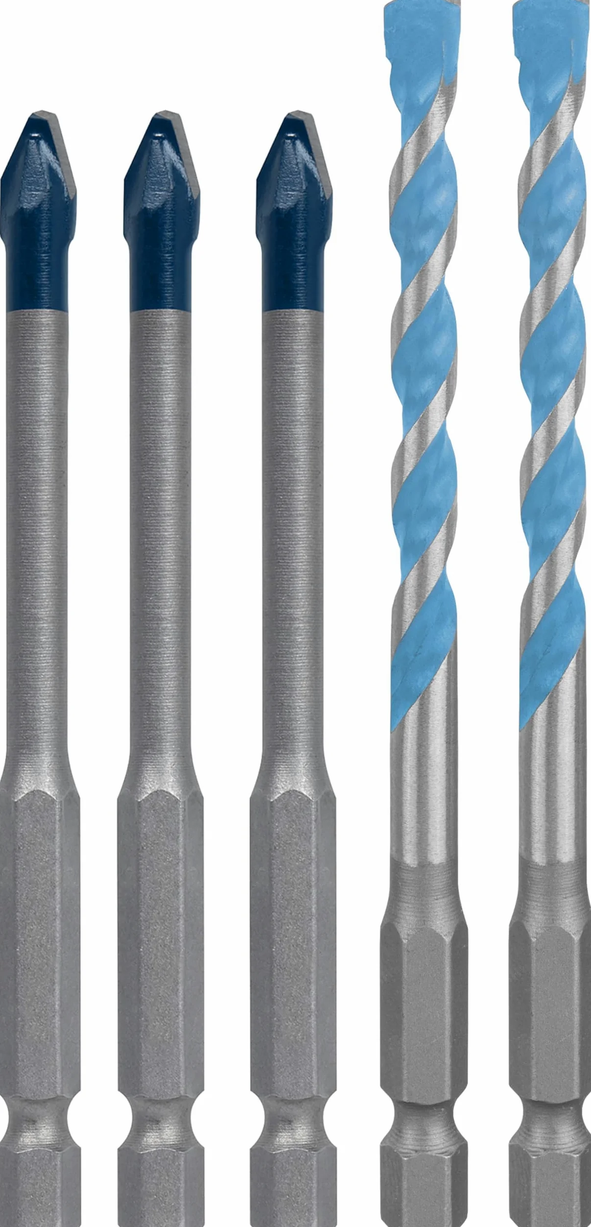 Bosch 5x Zestaw wierteł EXPERT HEX-9 Hard Ceramic i Multi Construction (do Twarde płytki ceramiczne, Miękkie płytki ceramiczne, Ø 6,0, 6,0, 6,0, 6,0, 6,0 mm, Professional Akcesoria Wiertarki)