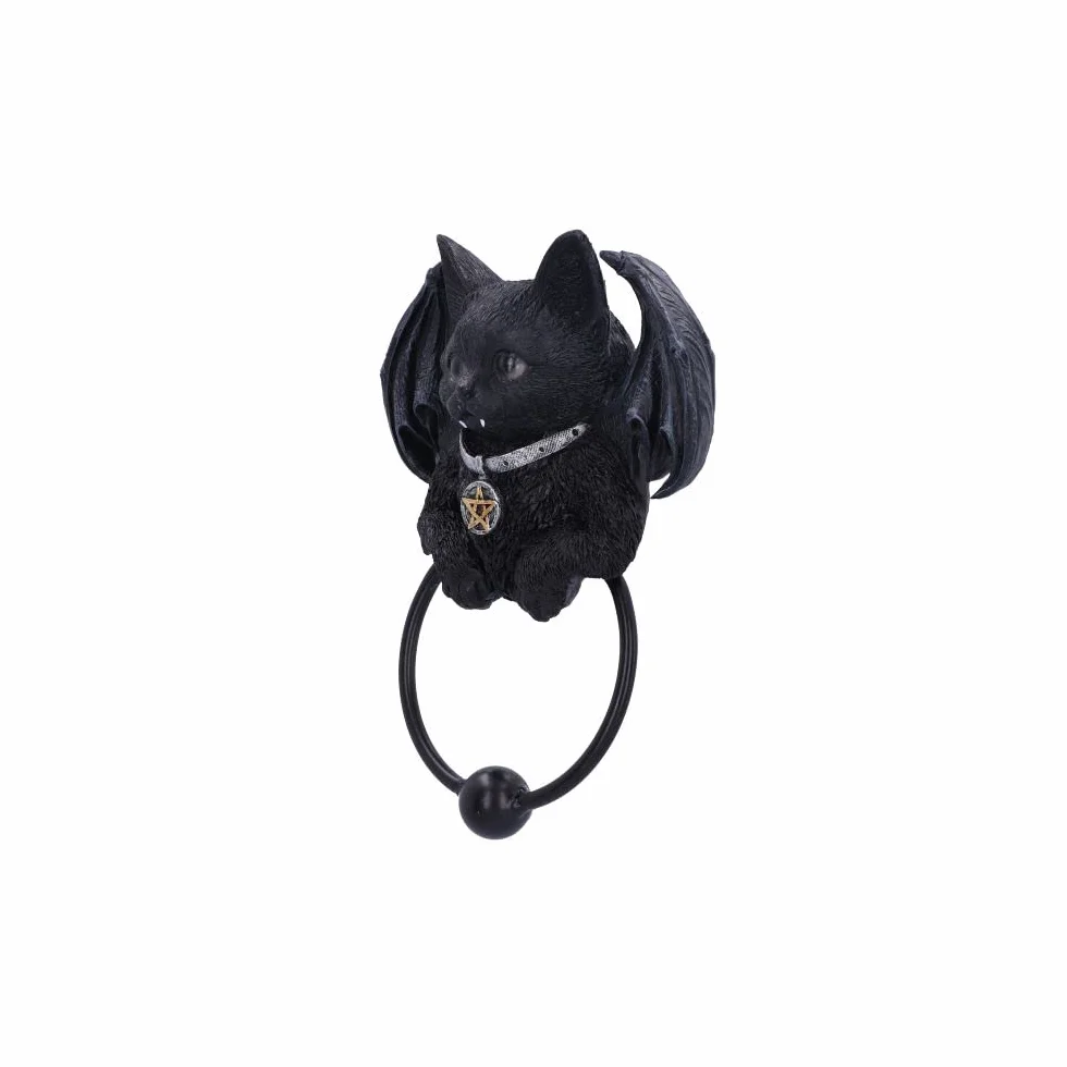 Nemesis Now Kołatka do drzwi dla kota Vampuss 20 cm żywica czarna