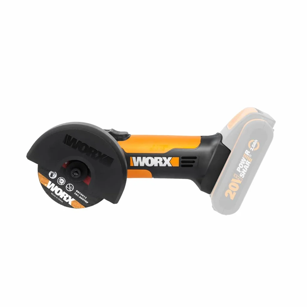 WORX WX801.9 Mini Akumulatorowa Szlifierka Kątowa Chopper 20V, Kompaktowa Szlifierka o Smukłej Obudowie, do Szlifowania i Cięcia, do Metalu, Płytek, Plastiku, bez Akumulatora i Ładowarki
