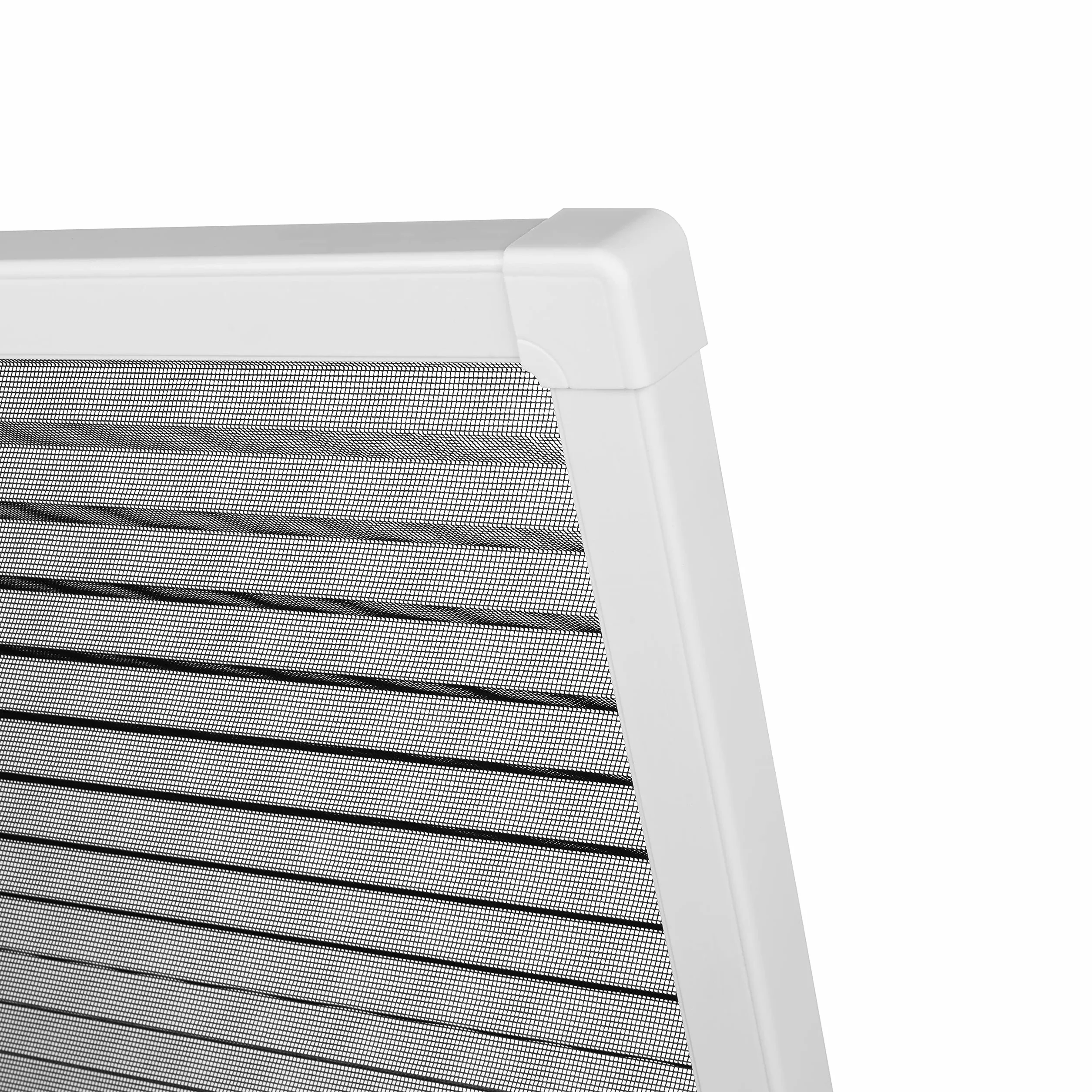 Ventanara® Moskitiera plisowana na okno dachowe, profil aluminiowy, zestaw do montażu z możliwością skrócenia (80 x 160 cm, biała plisa)