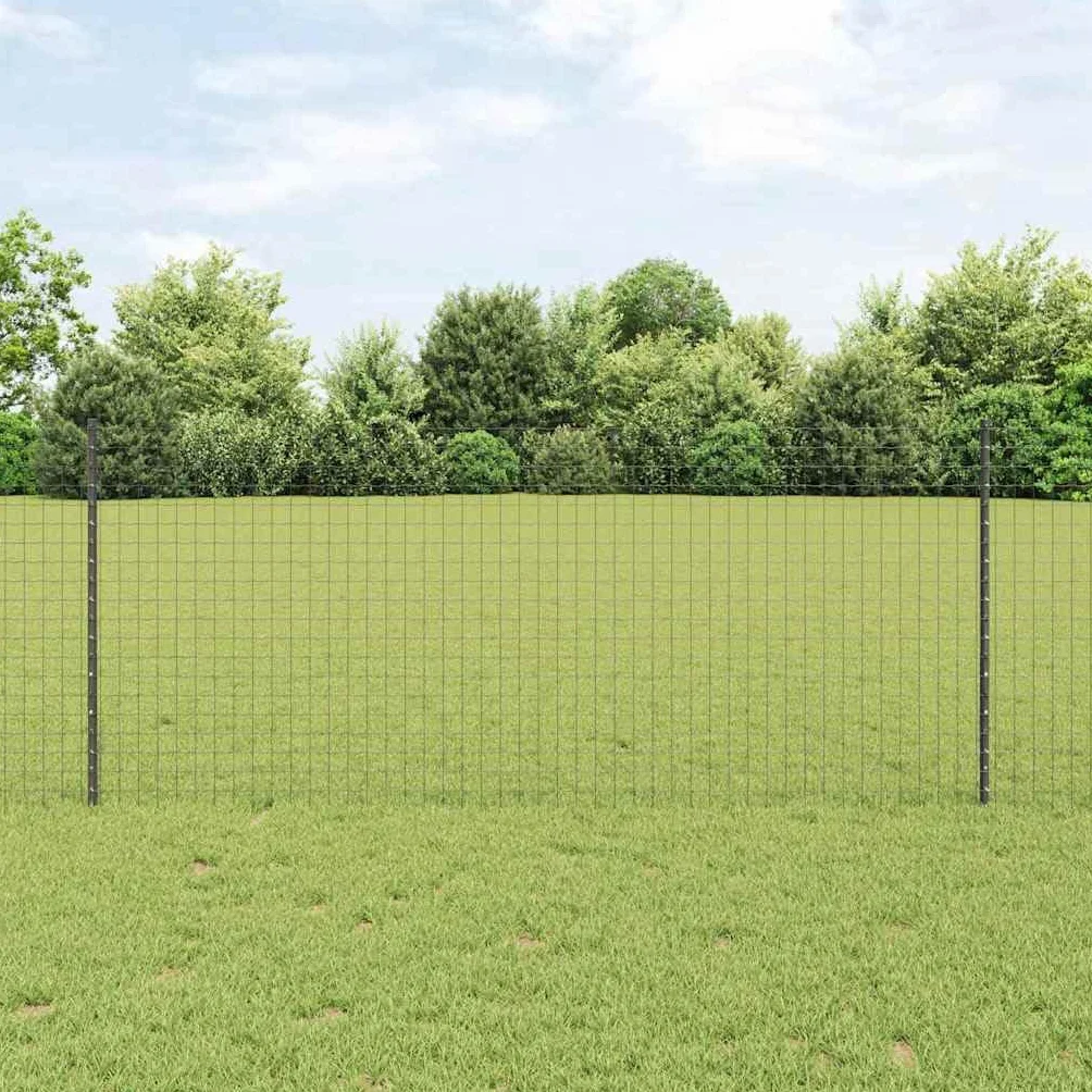 vidaXL Słupek ogrodzeniowy. 5 pcs Szary 100 cm Stal, Słupki ogrodowe i tarasowe, trwałe cylindryczne, nowoczesna bariera do Twojego podwórka