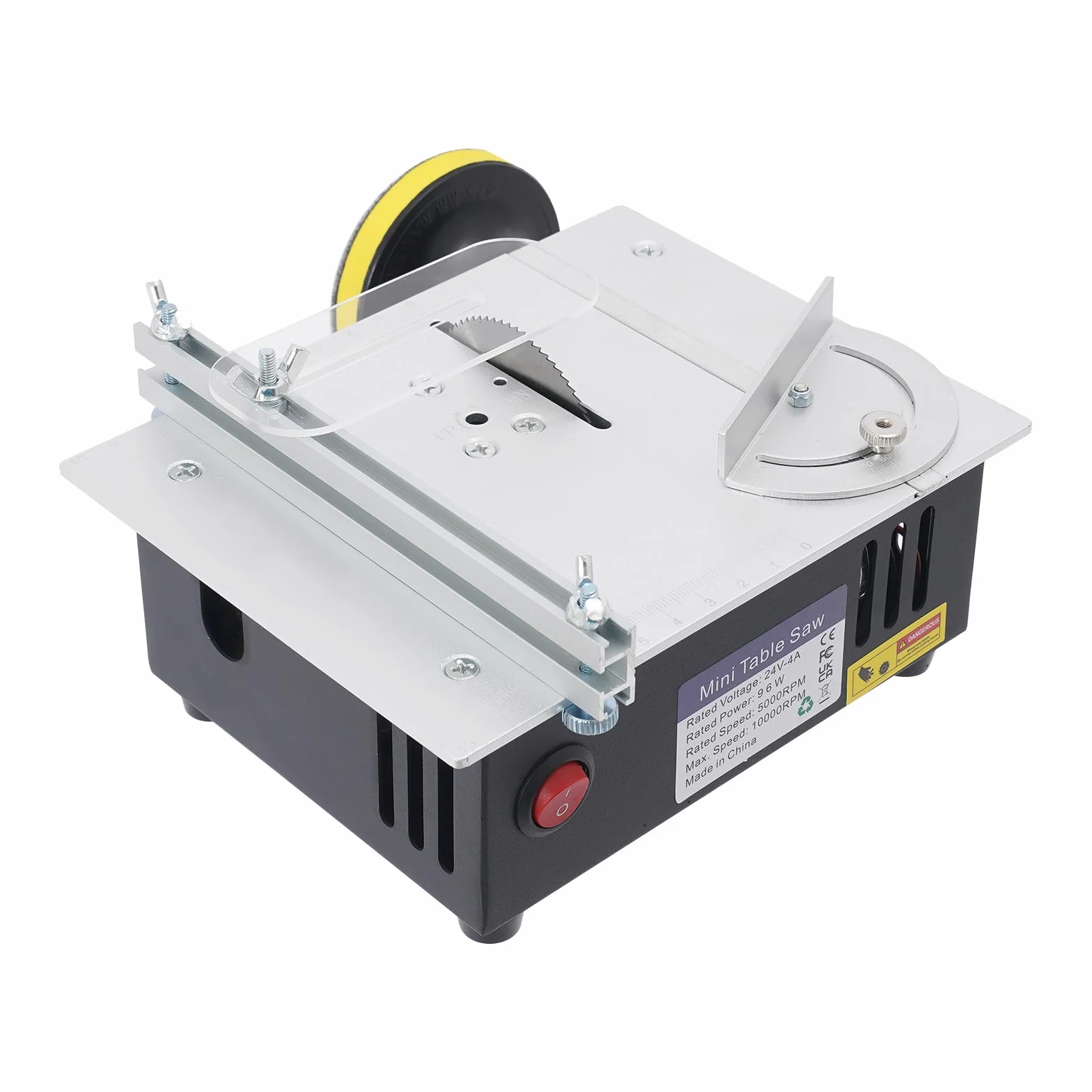 Mała stołowa pilarka tarczowa, mini pilarka stołowa, precyzyjna piła tarczowa, model stołowy 150 W z silnikiem miedzianym – 12-24 V regulowana do drewna, akrylu i metalu – idealna do PCB
