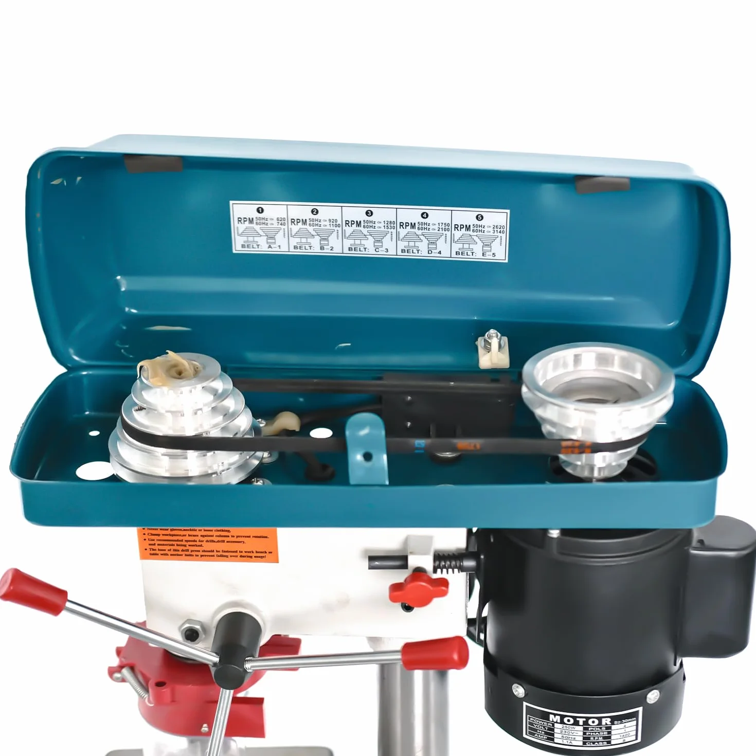 KATSU Tools Wiertarka stołowa 250 W + uchwyt 13 mm + 5 prędkości elektroniczny przełącznik zmiennej prędkości + 50 mm maksymalna głębokość wiercenia + maks. 2620 obr./min + stół wiertarski z regulacją