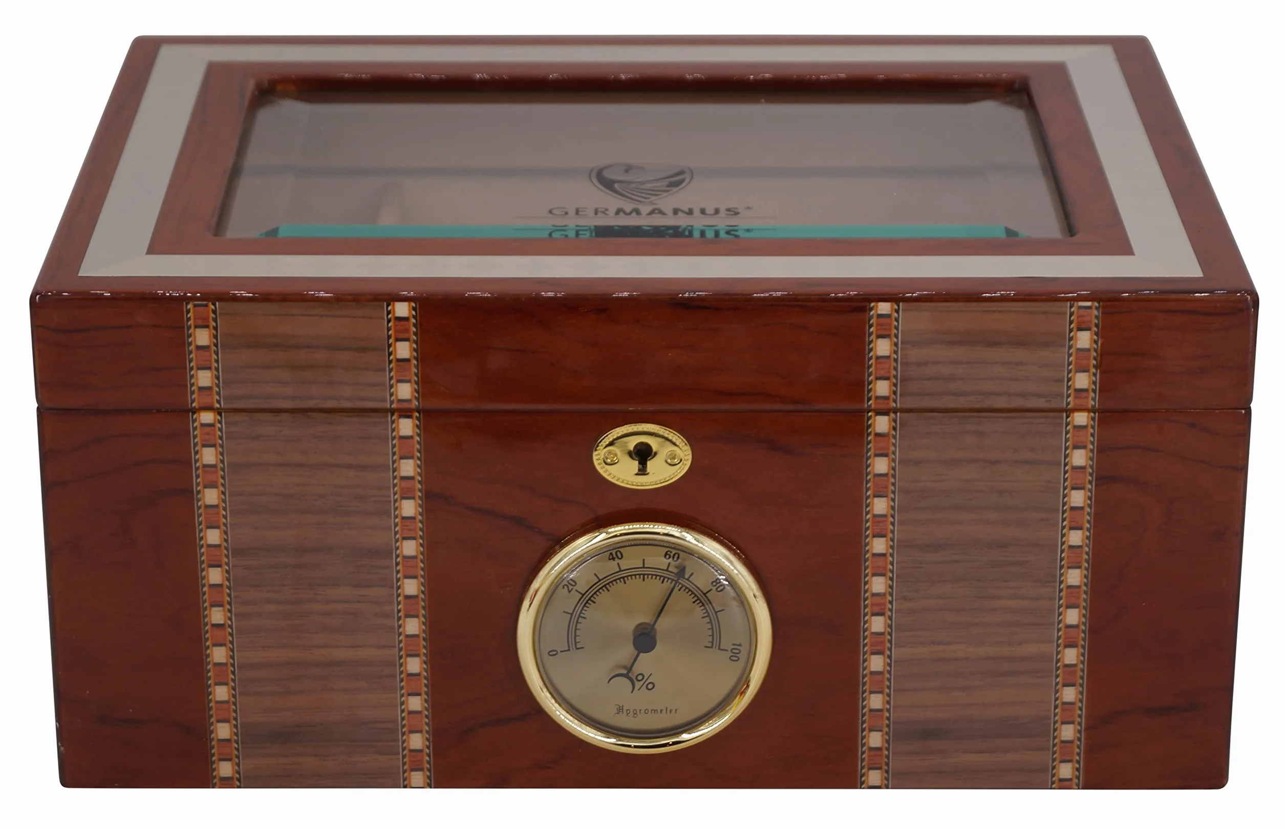 GERMANUS Humidor skrzynia z okienkiem, brązowa MVI
