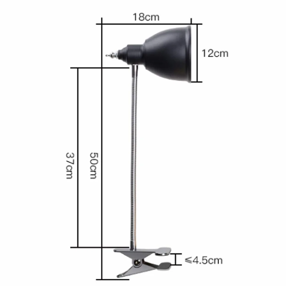 Prosta lampa z klipsem Lampka biurkowa LED Lampki do czytania Regulowana gęsia szyja z portem USB Oko ochronne do domu, komputera, oświetlenia Tradycyjne metalowe biurko Lampka stołowa zadaniowa